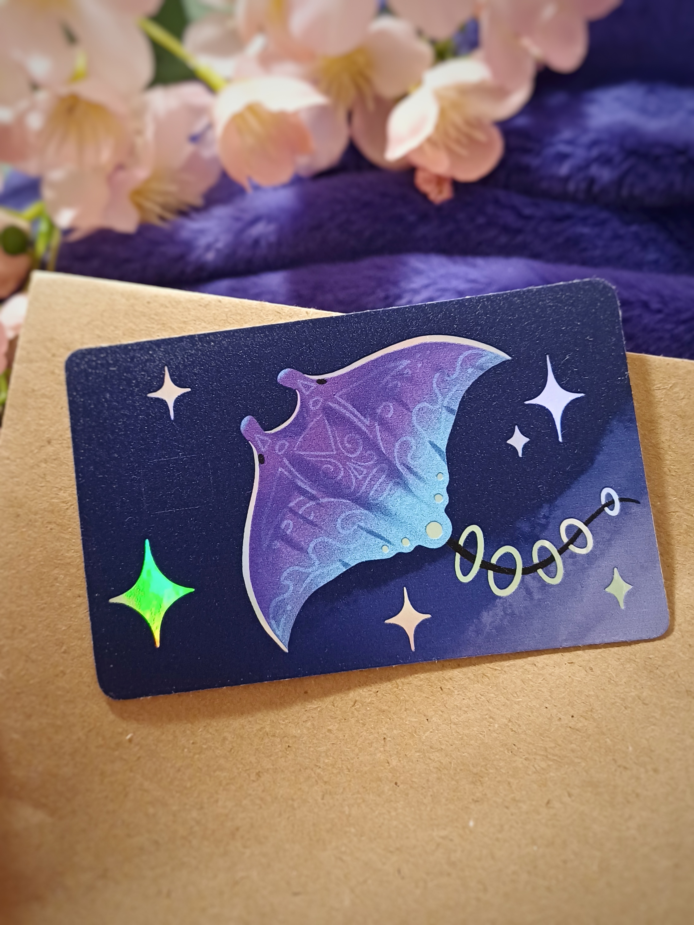 Наклейка на карту "скат"