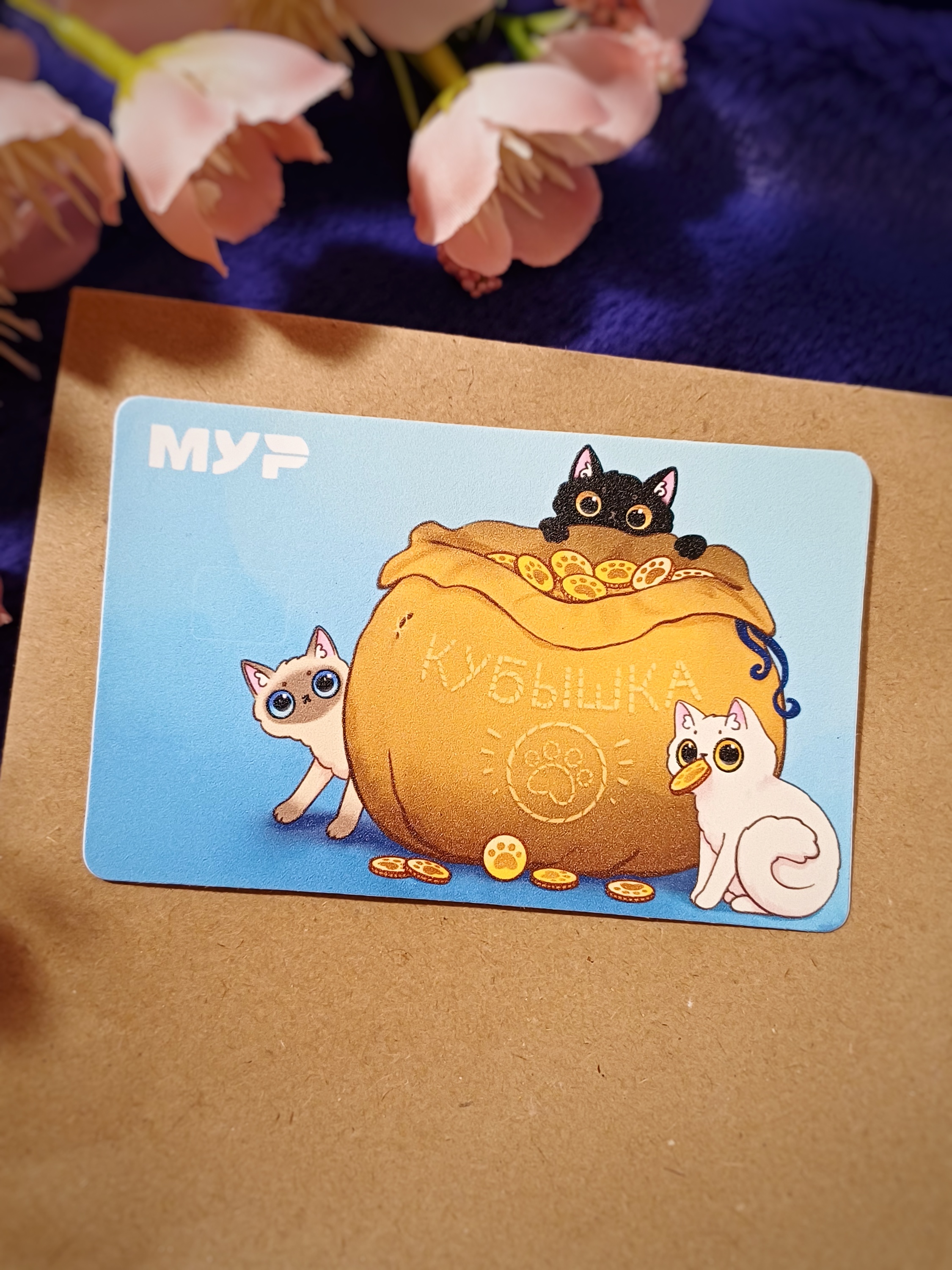 Наклейка на карту "кубышка"