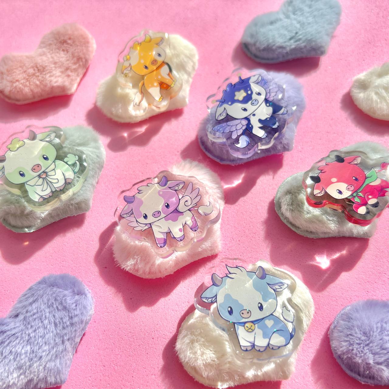 Значок гача мини коровки