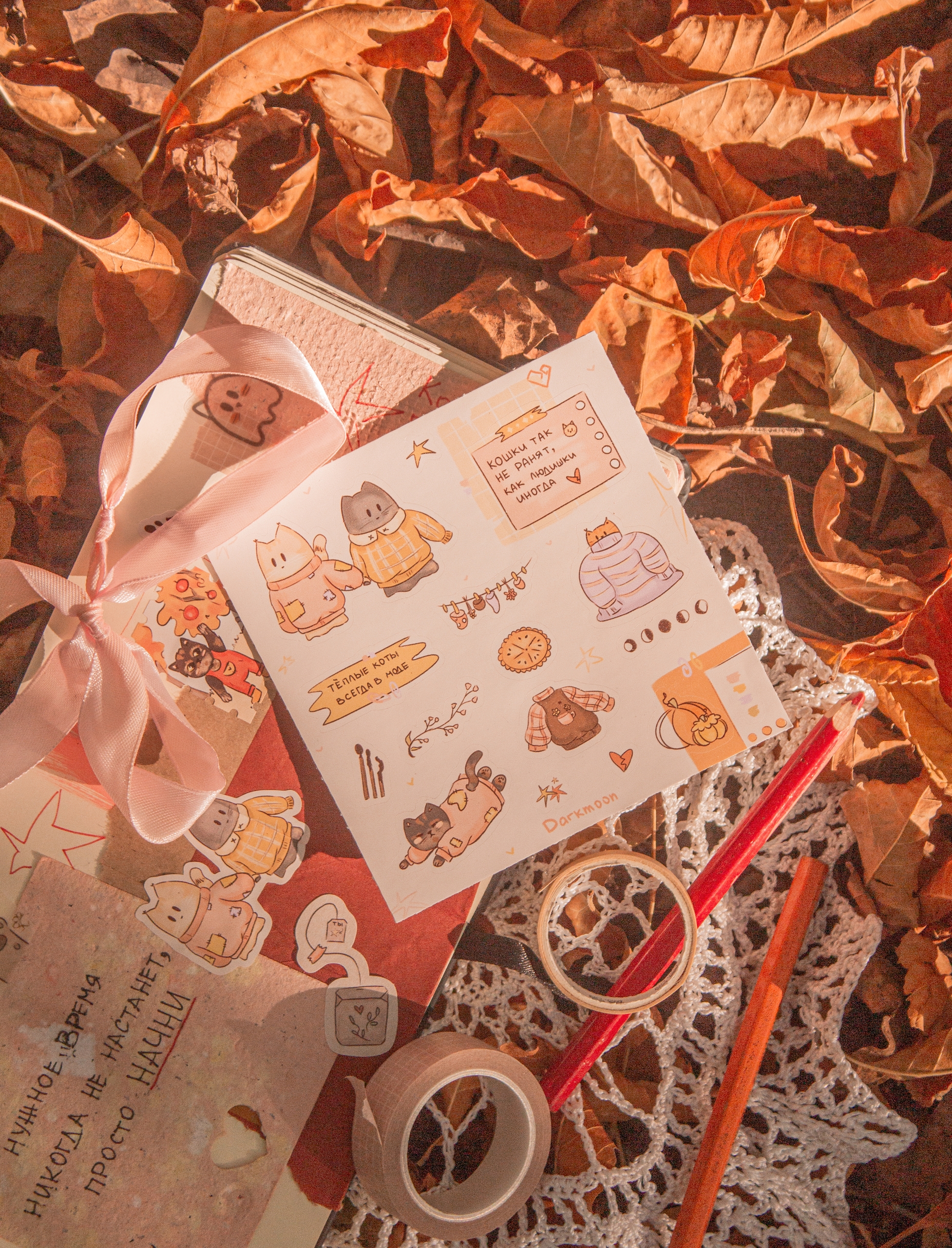 Стикерпак «тёплые коты»