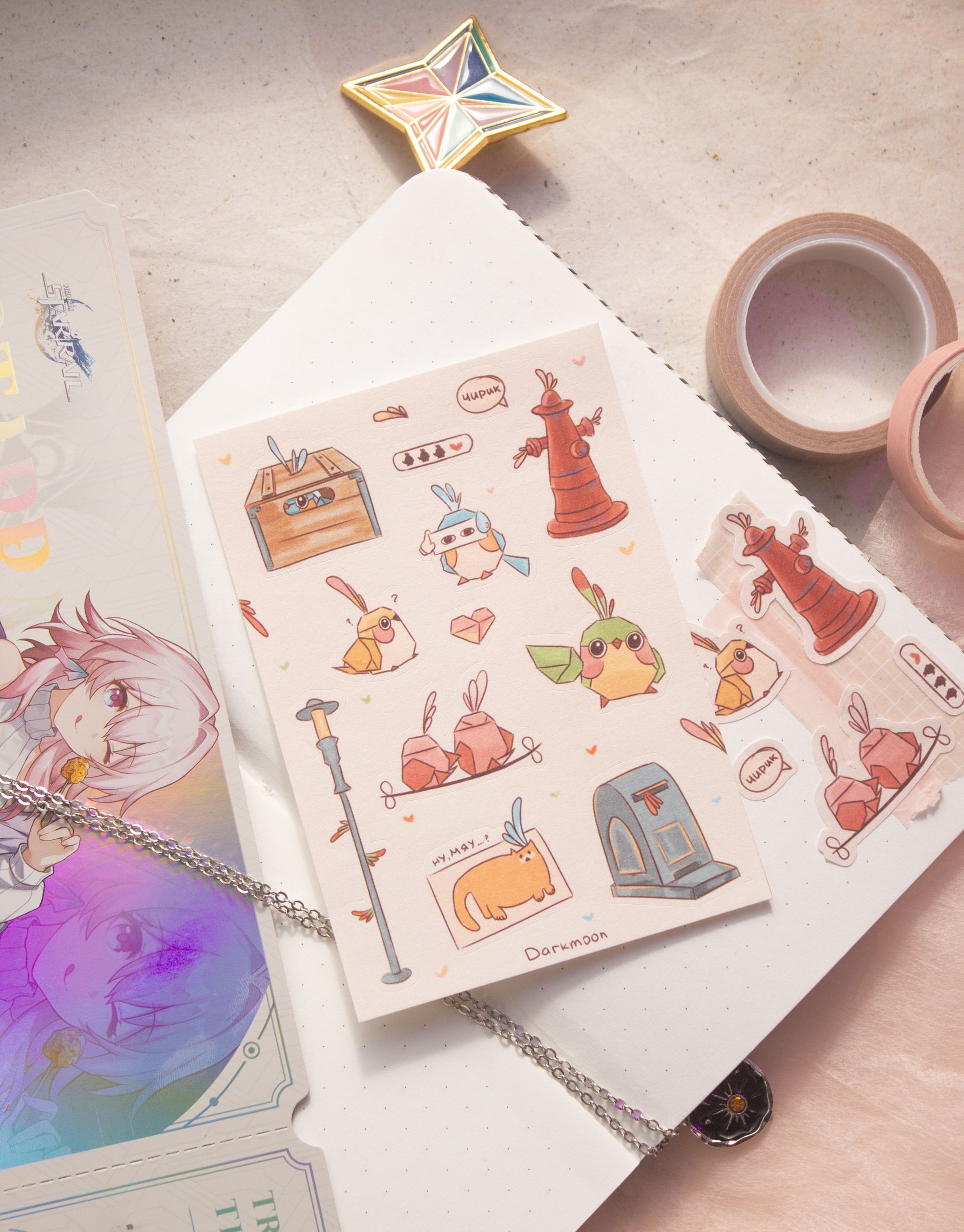 Стикерпак «птички оригами»