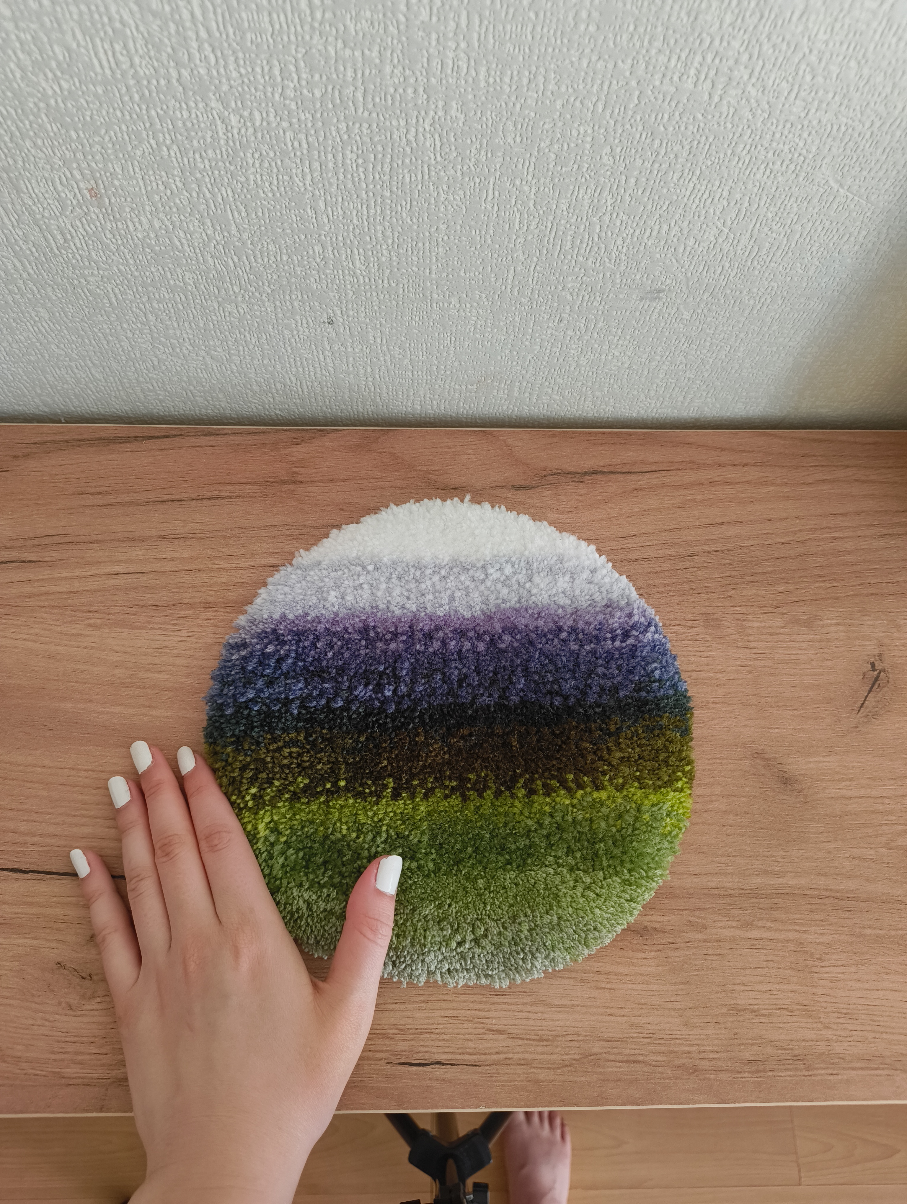 Ковровая подставка “Синий и зелёный”