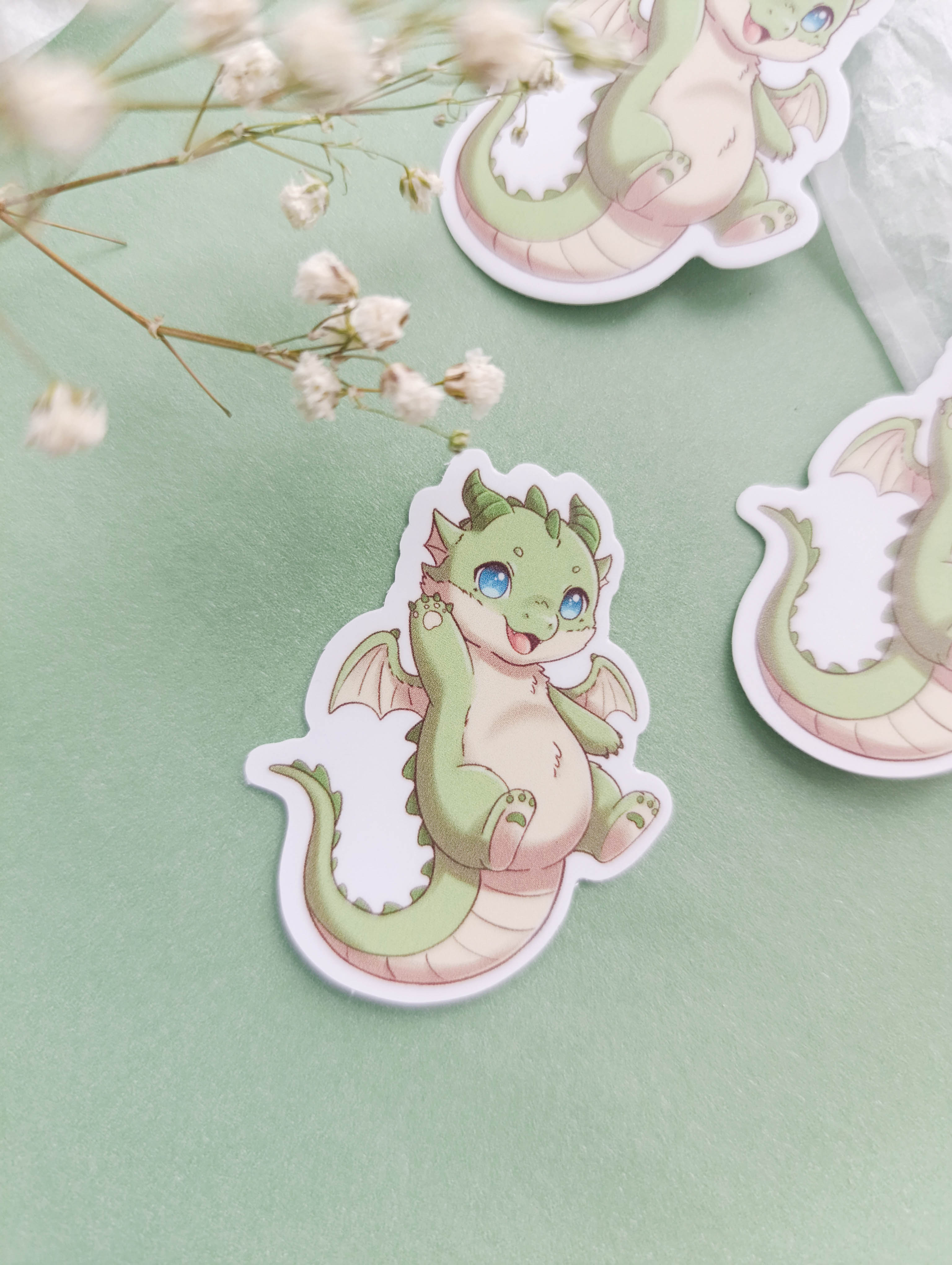 Стикер "Дракон зеленый"