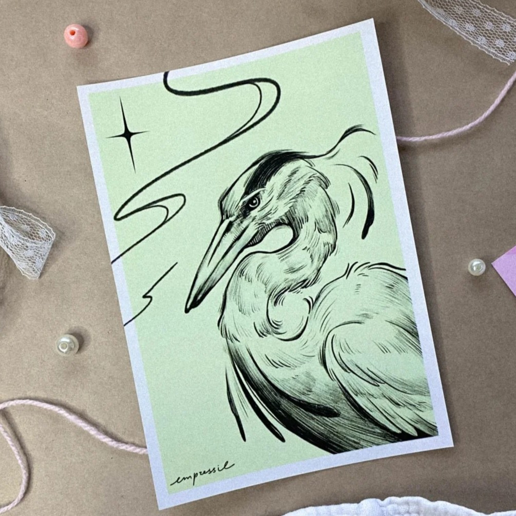 Открытка “Цапля”