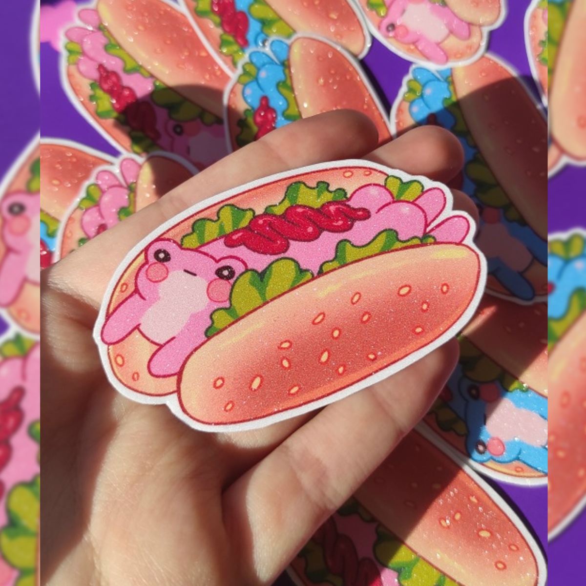 Одиночный стикер "Фрог-дог" (розовый)