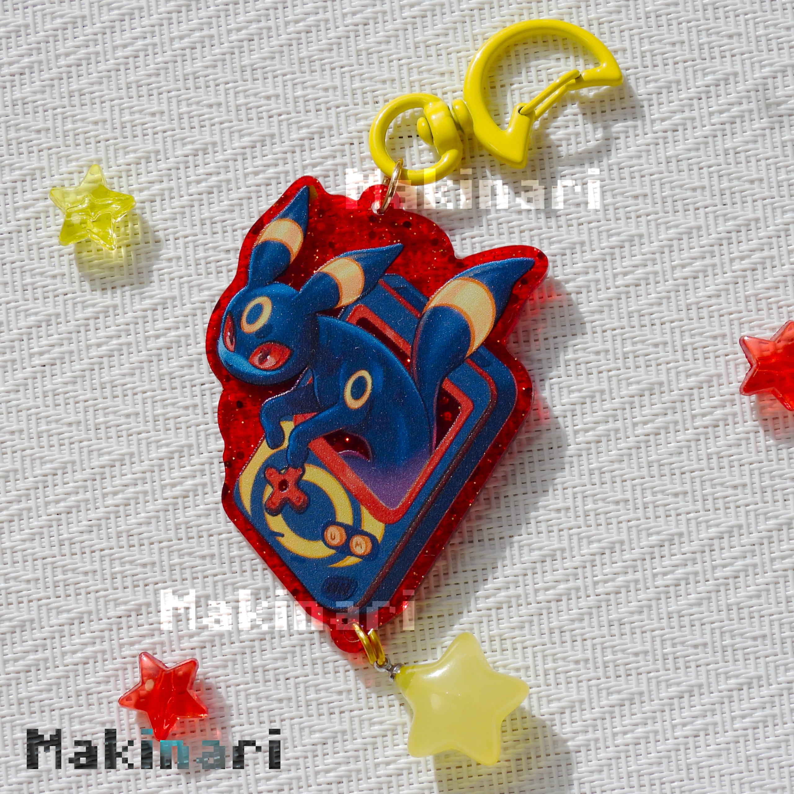 Брелок "Умбреон" на блестящем акриле (красн.)