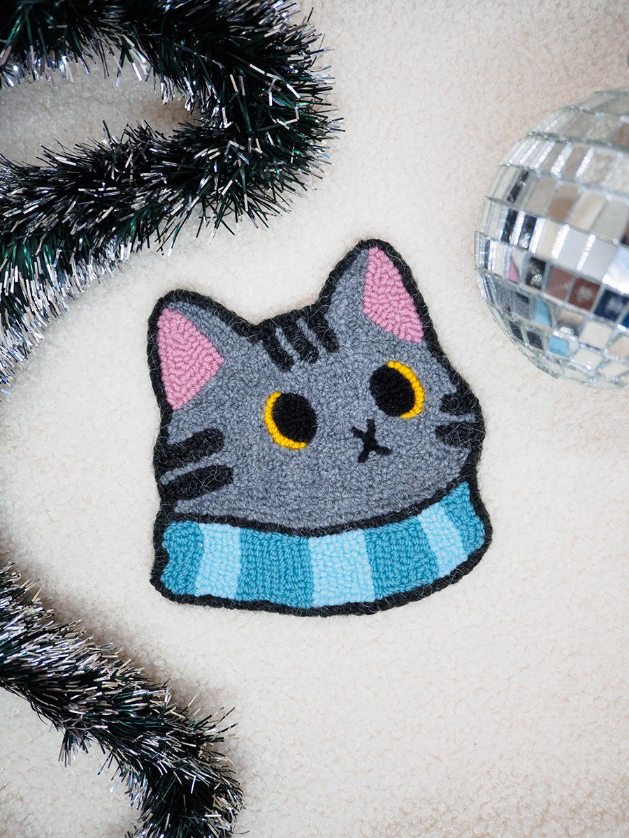 Коврик "Котик в шарфе"