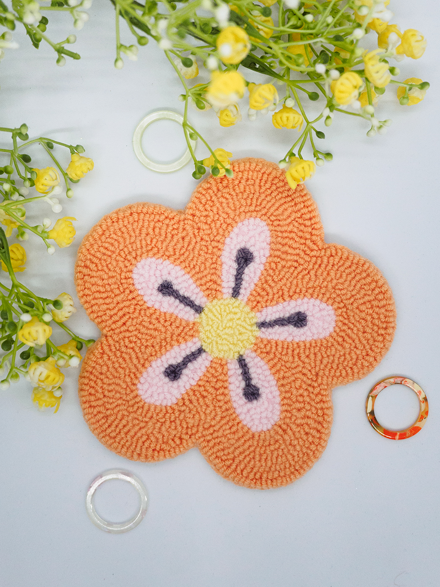 Коврик "Цветок" оранжевый