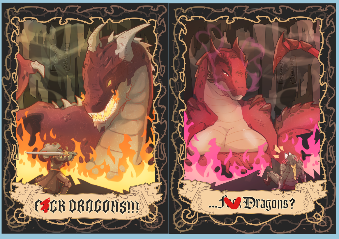 Парные плакаты А5 F*** DRAGONS