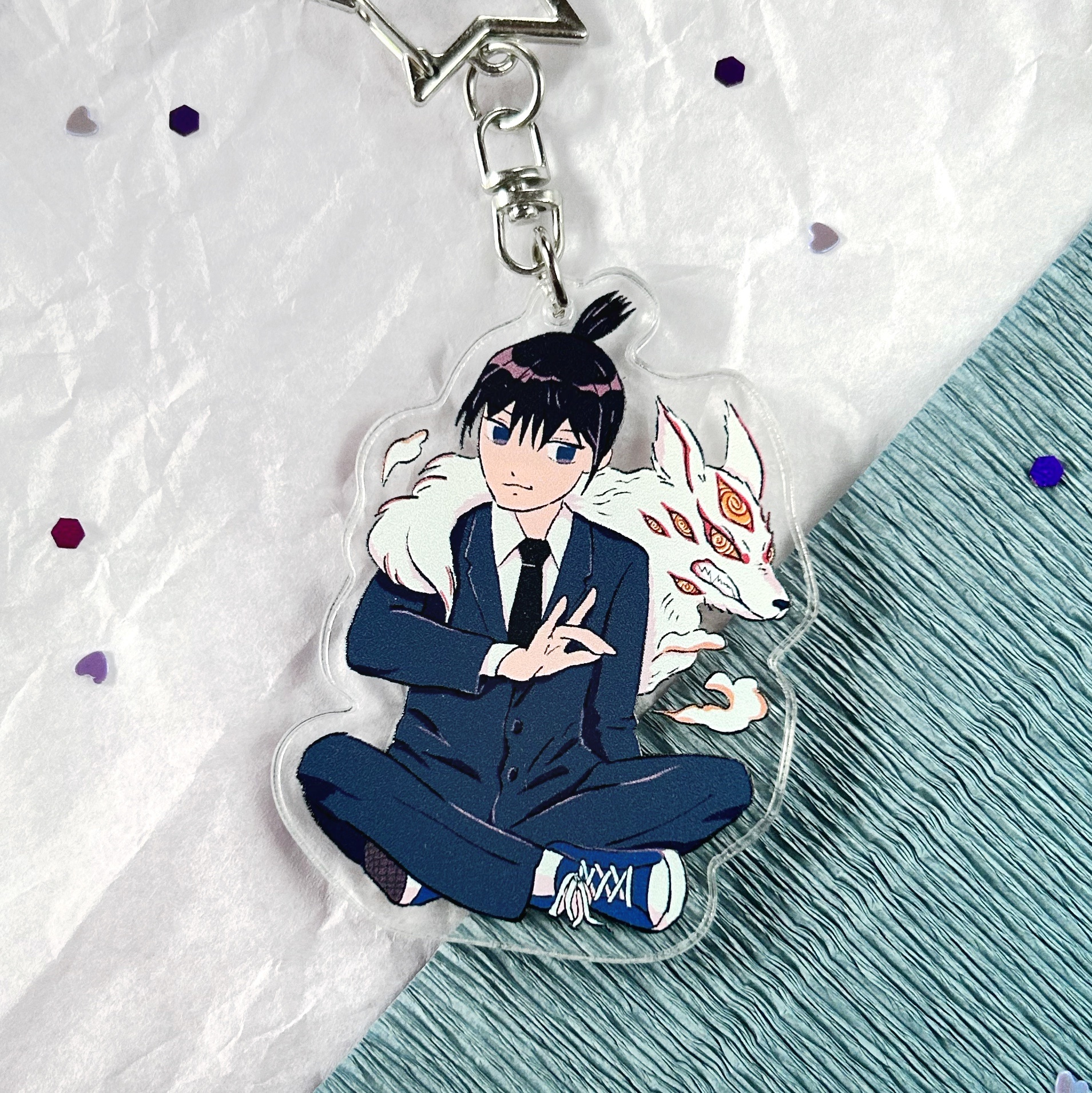 "Аки и Лис" брелок человек-бензопила