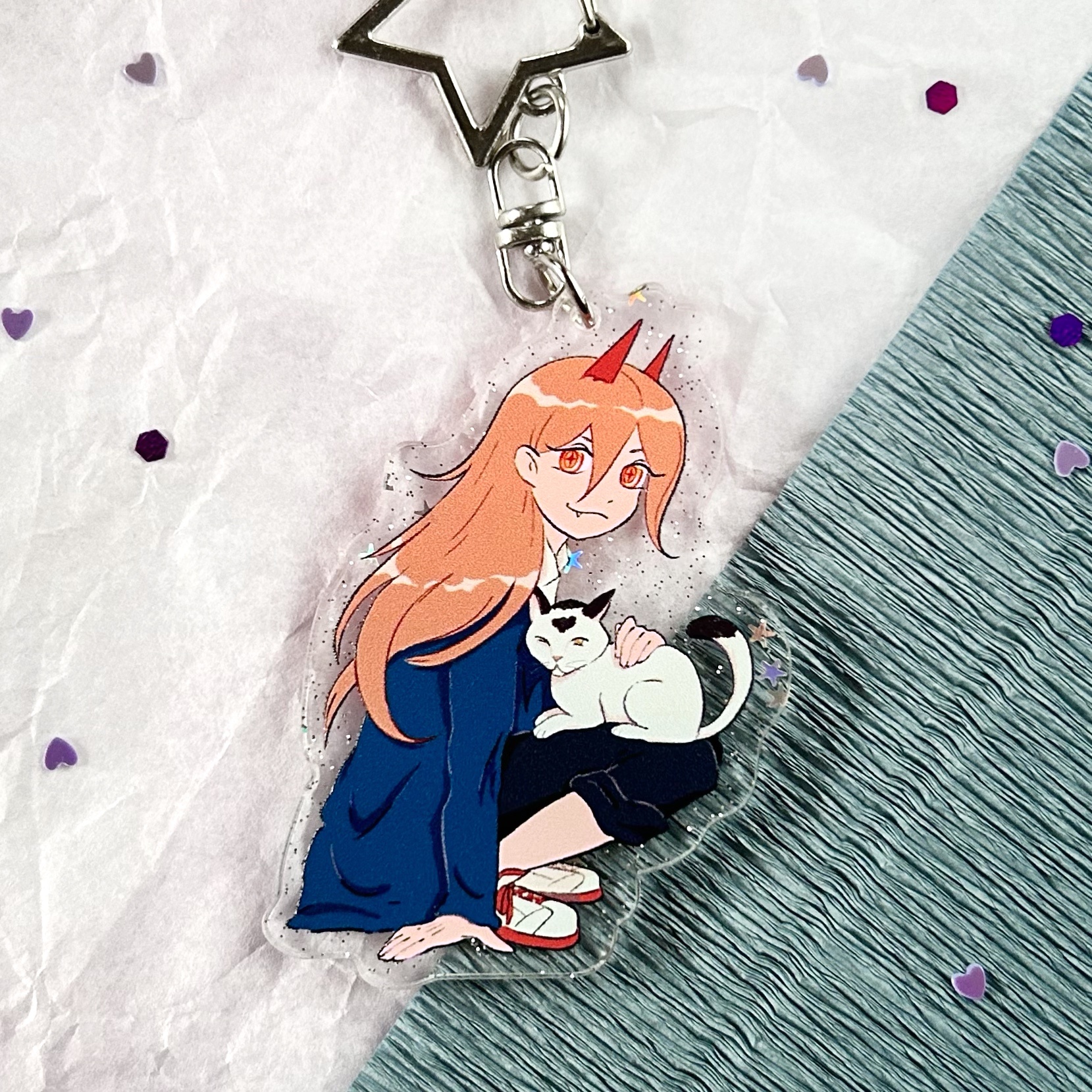 "Пауэр и Мявка" брелок человек-бензопила