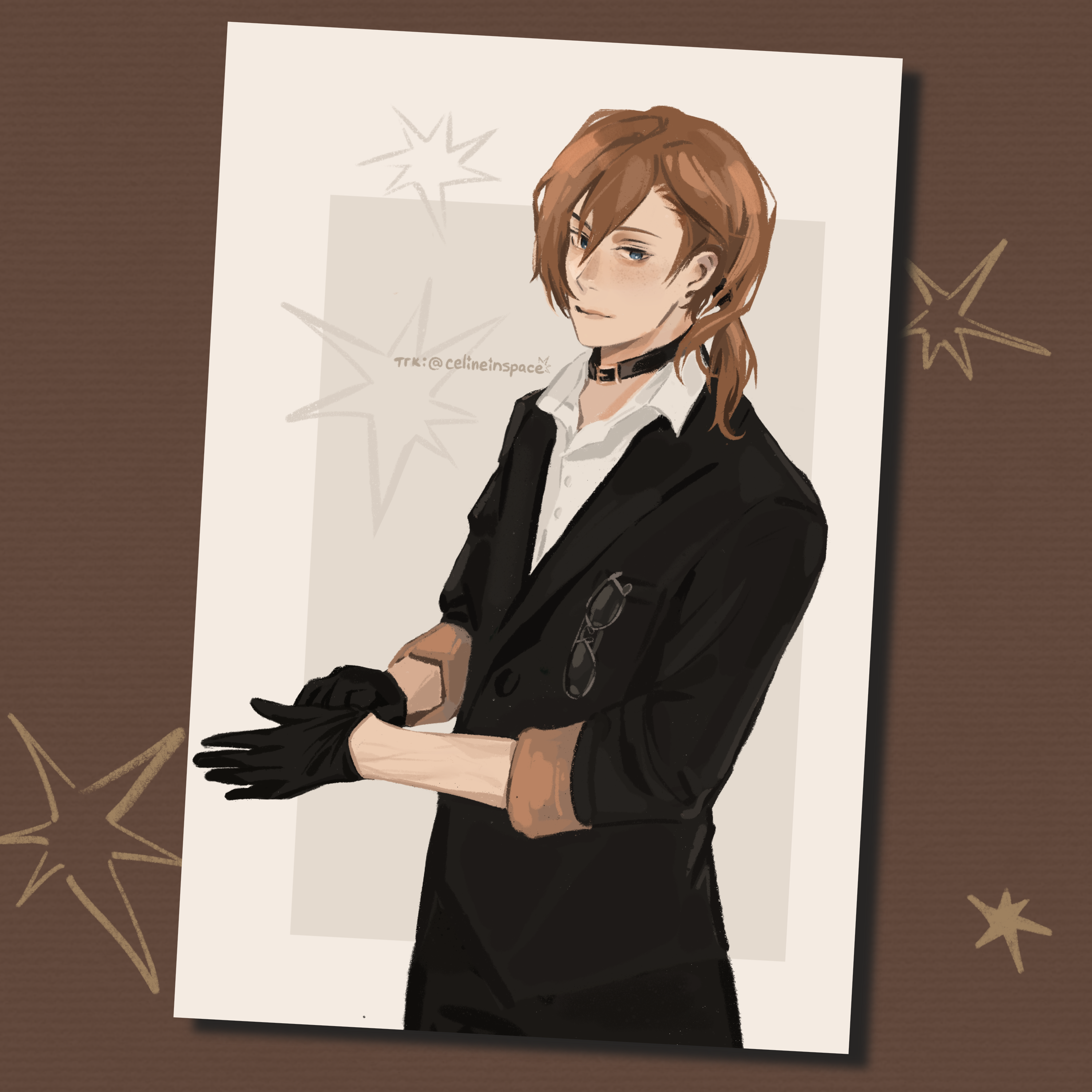 Открытка Чуя с блестками