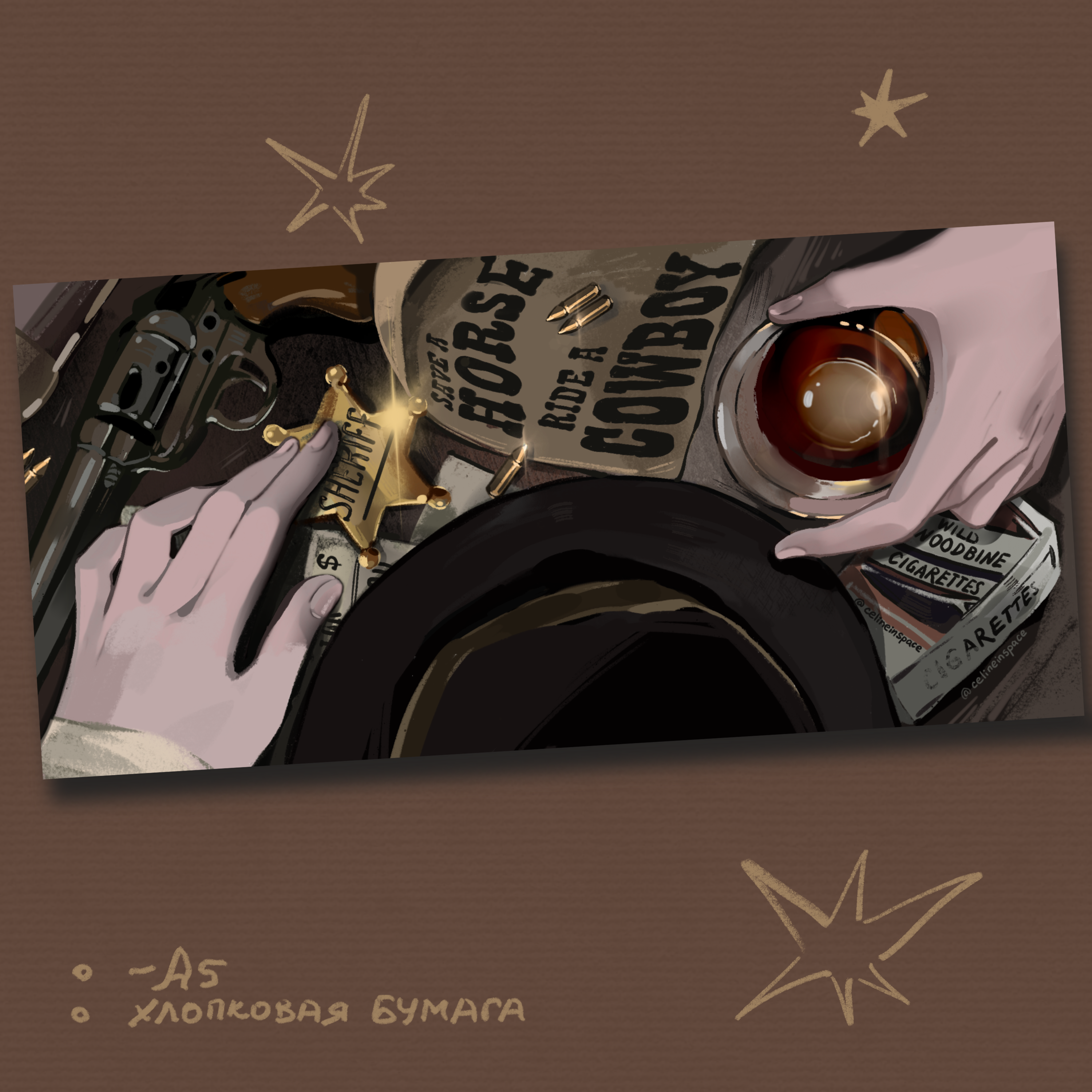 Открытка ковбои