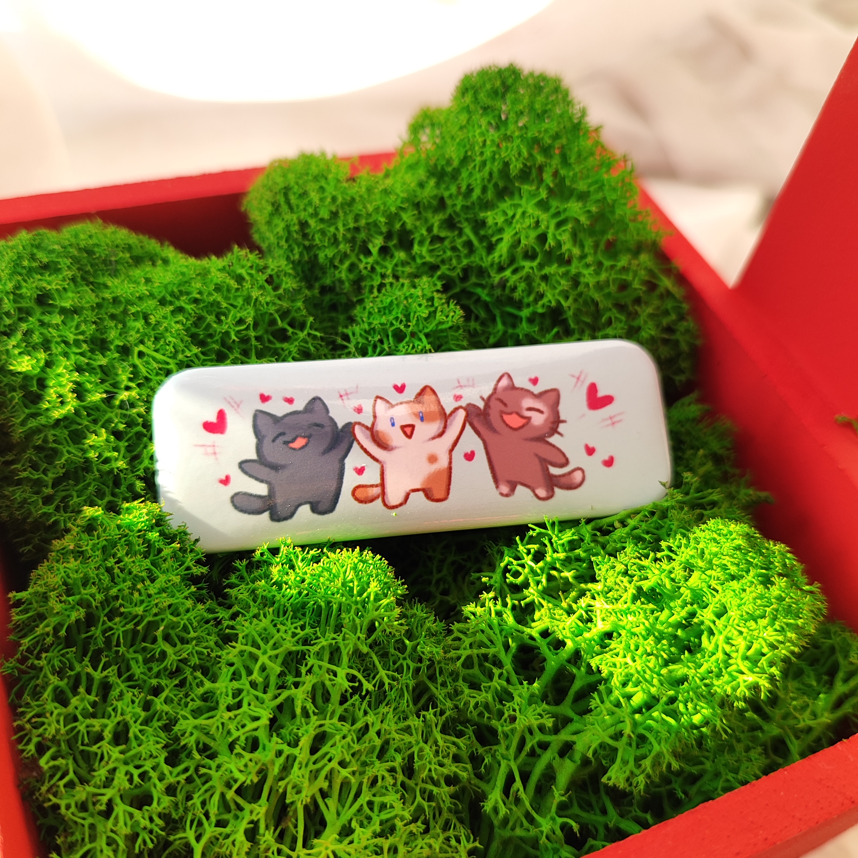 Значок бейдж Кошкопати 70х25 мм глянец