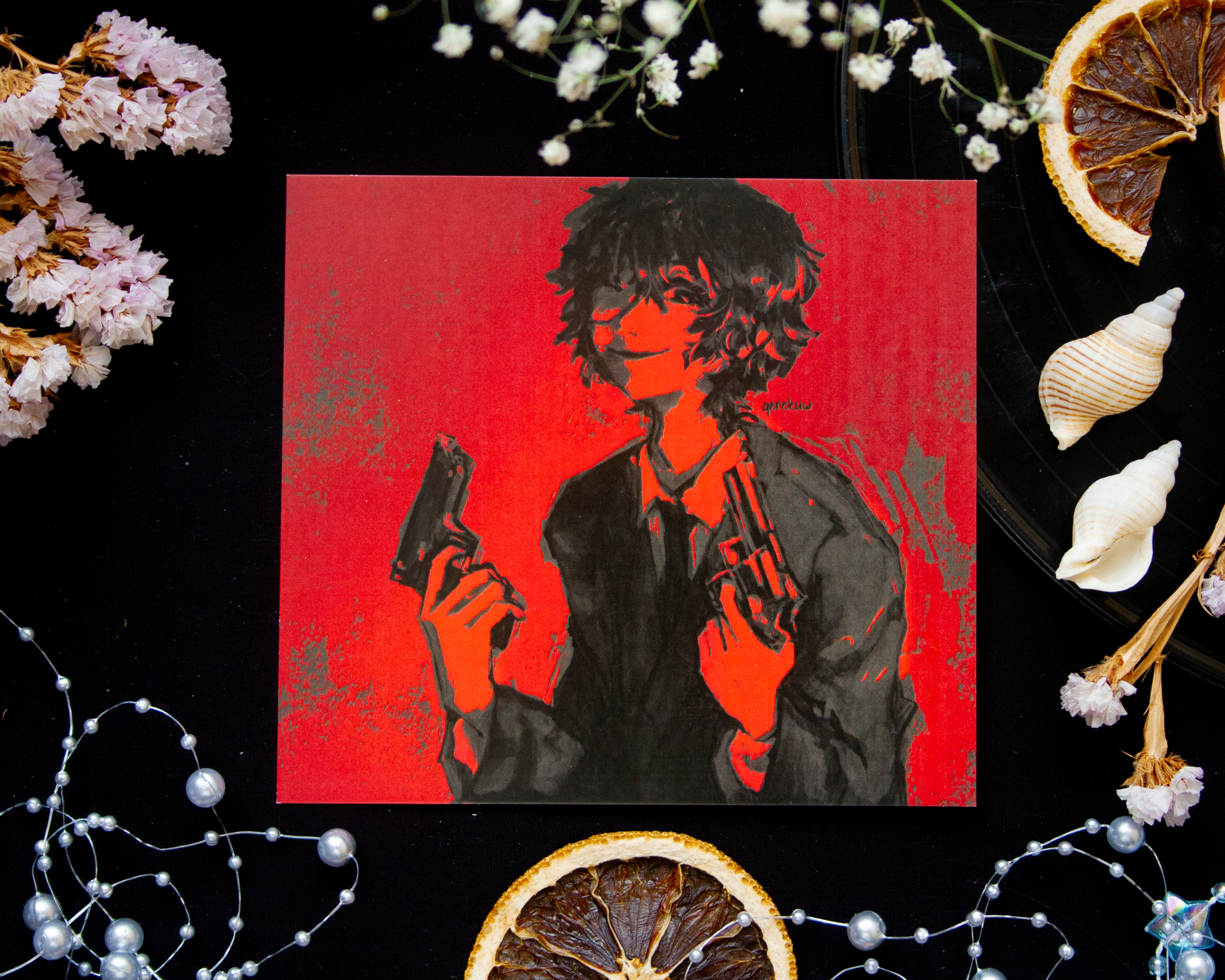 Принт "Дазай с пистолетами" 136х123мм