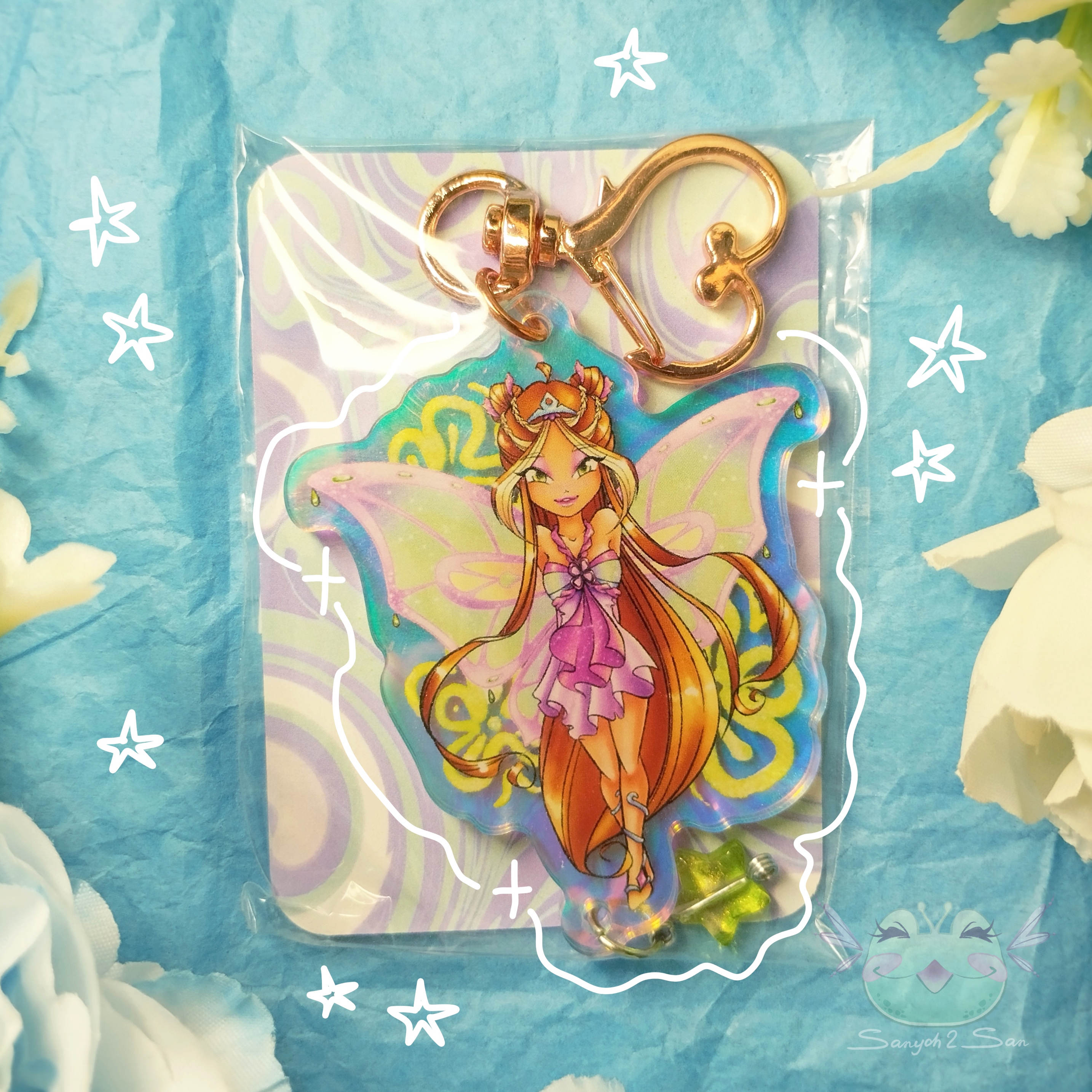 Брелок-гологр., WINX FLORA, 6см
