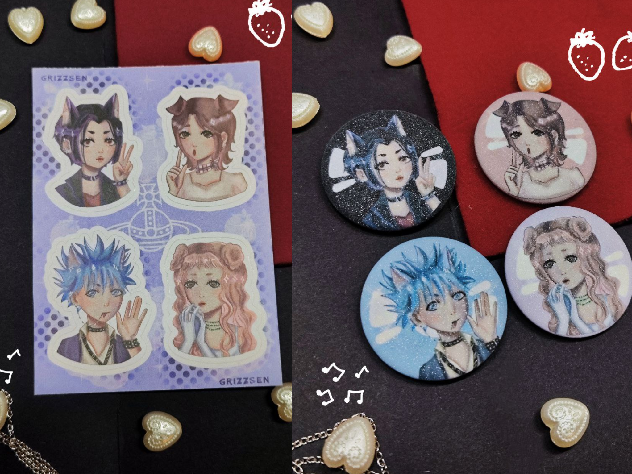 Гача значок + стикерпак нана