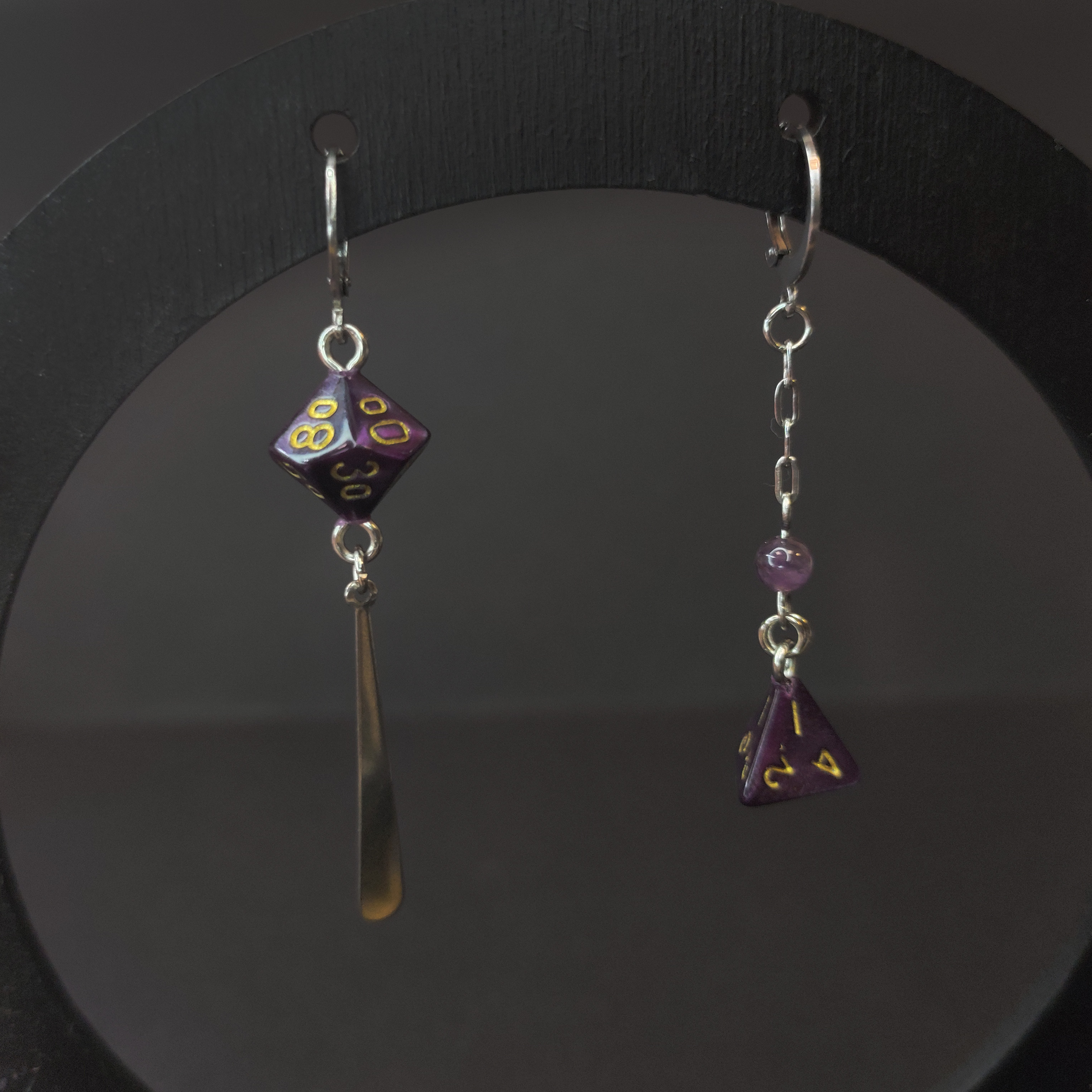 Серьги dnd фиолетовые (нерж. сталь)