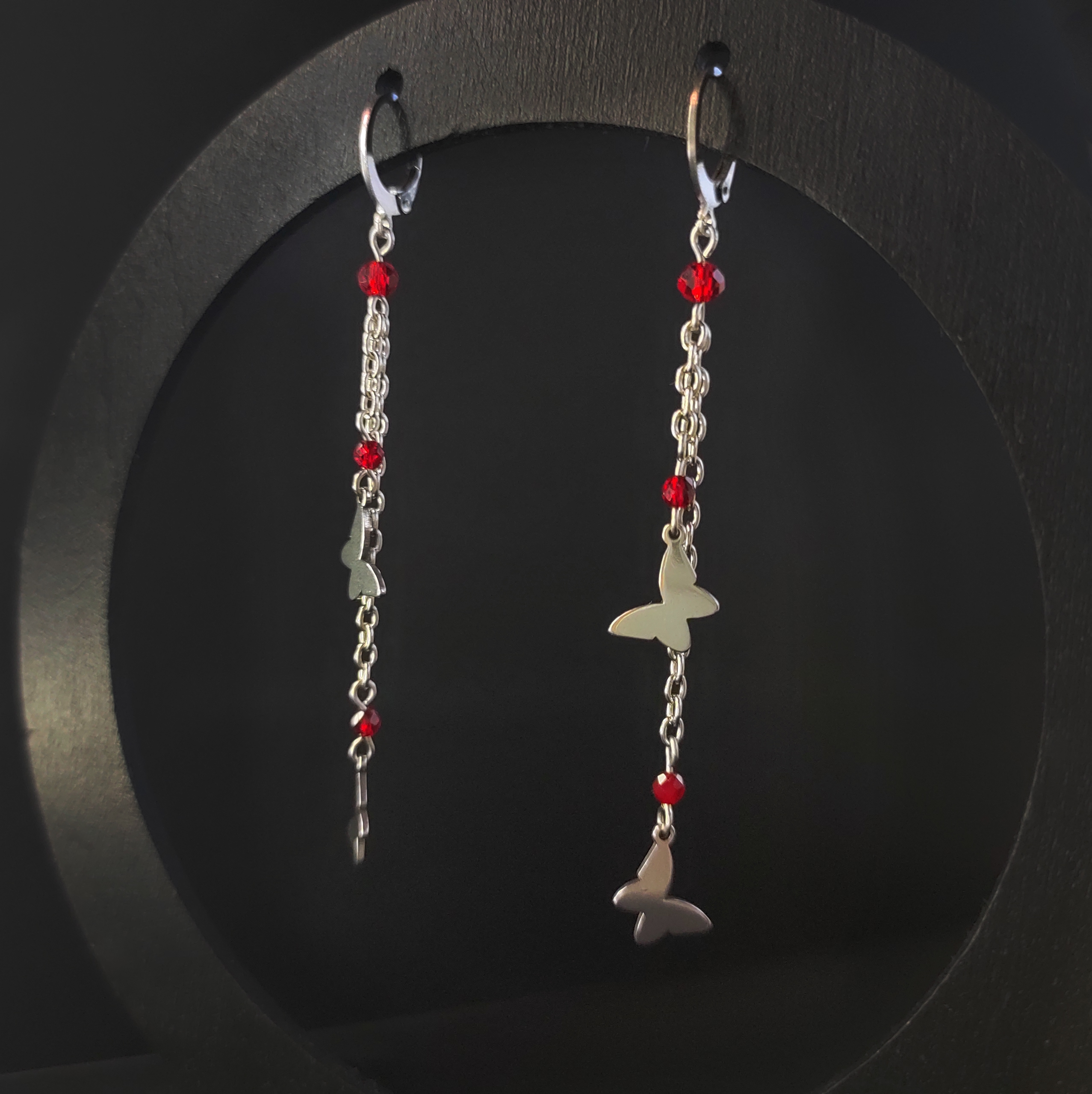 Серьги "Поселение бабочек" (нерж. сталь)