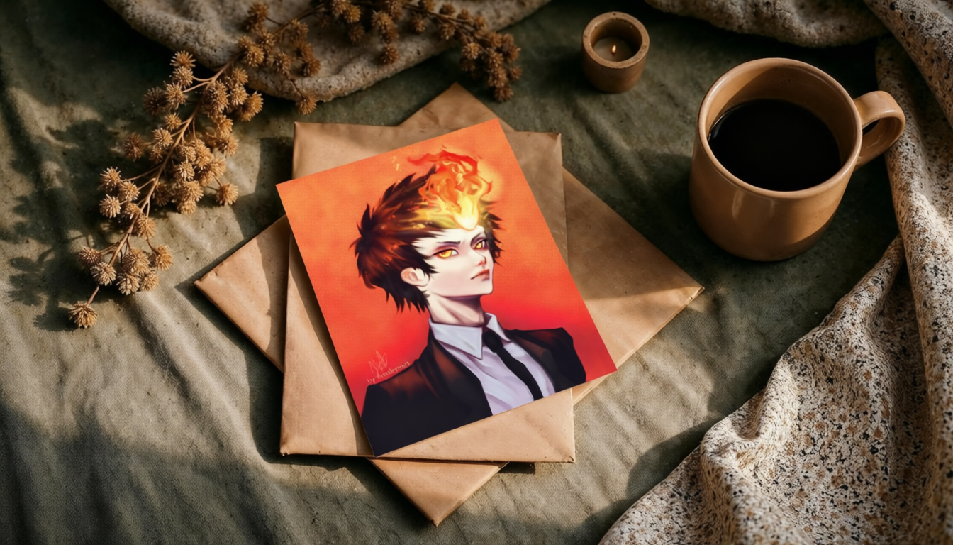 Открытка А6 Савада Тсуна + наклейка