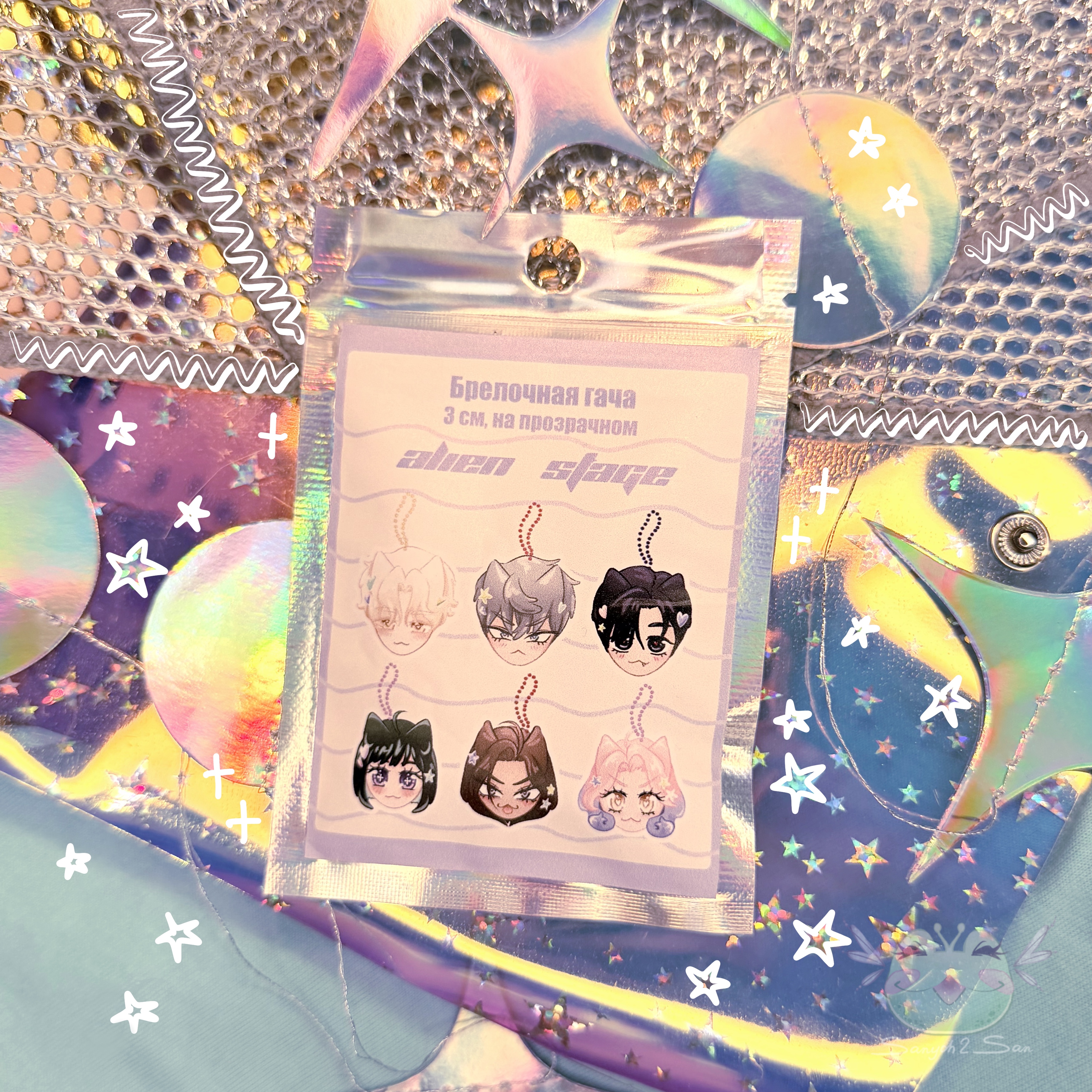 Гача на прозрач., брелок, 3-4 см, ALNST