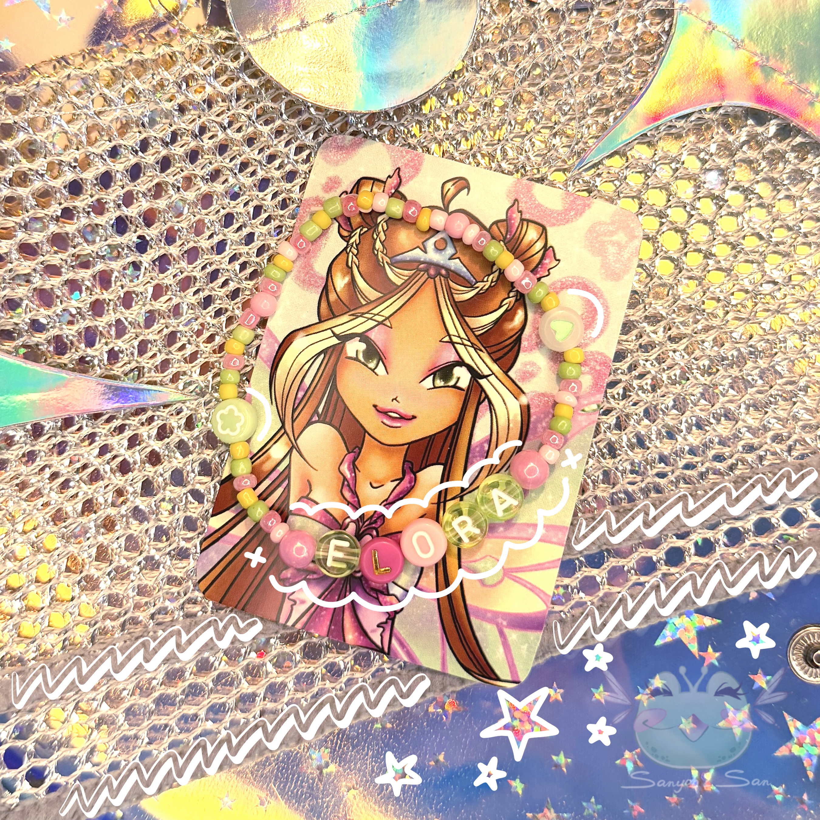 Браслет на резин., WINX, FLORA