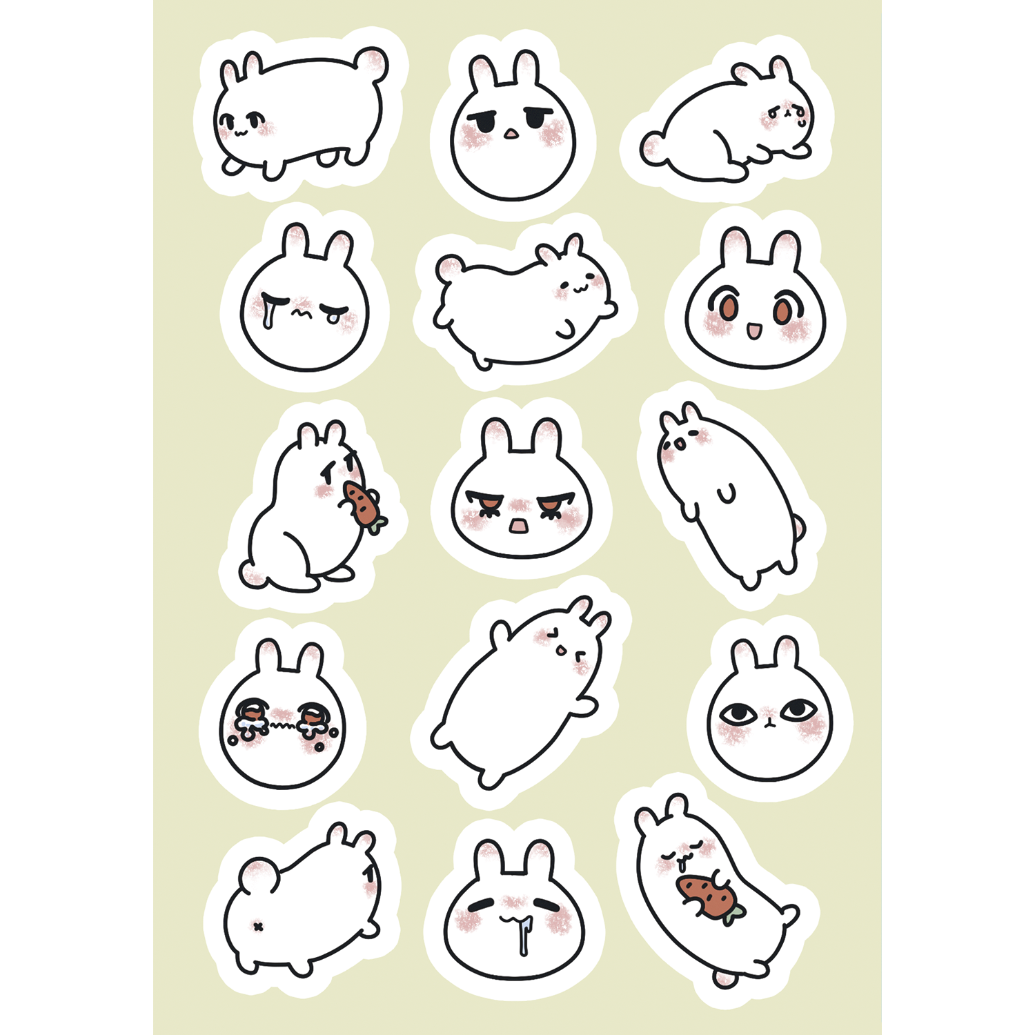 Стикерпак А6 зайцы