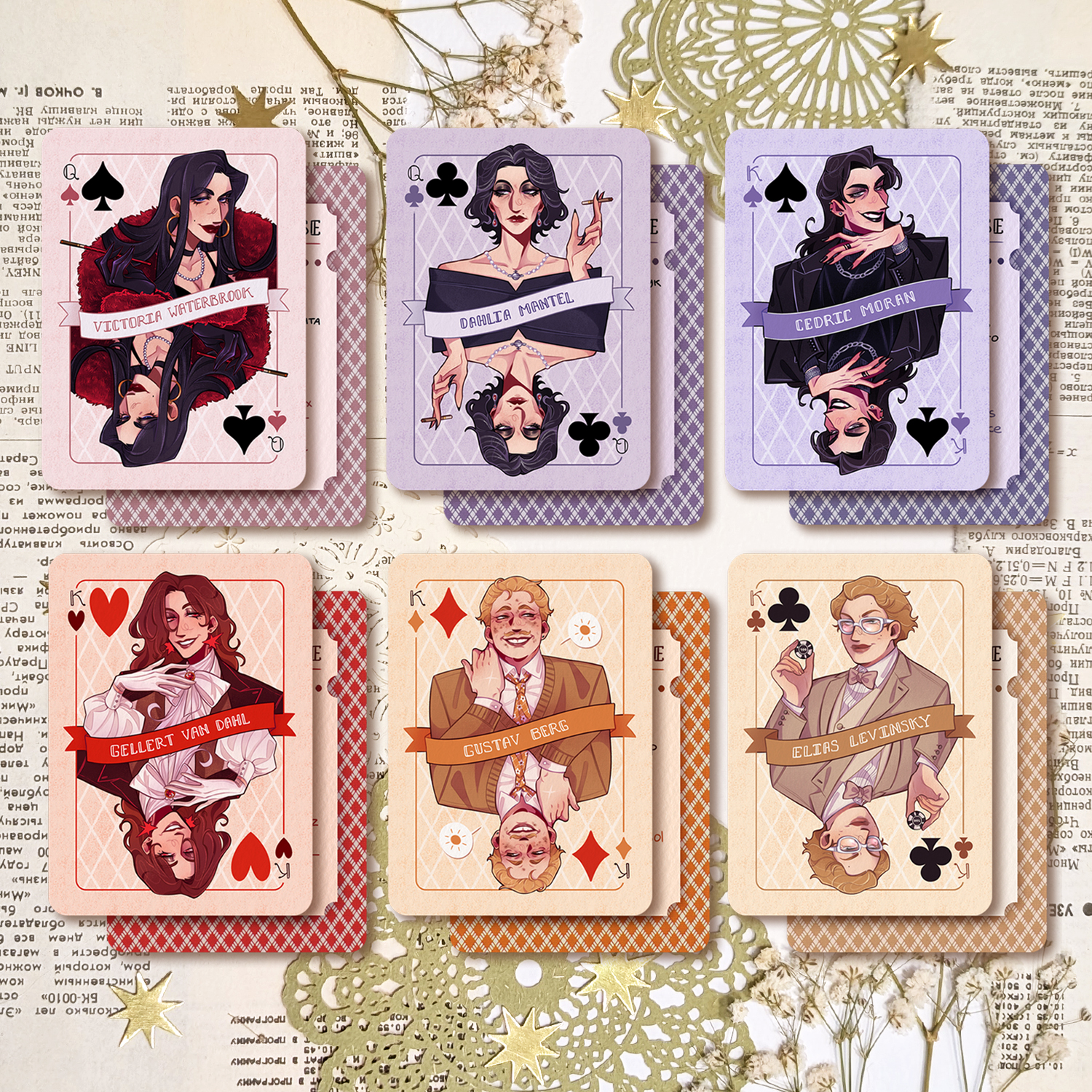 Набор из 6 свопок "Карты"