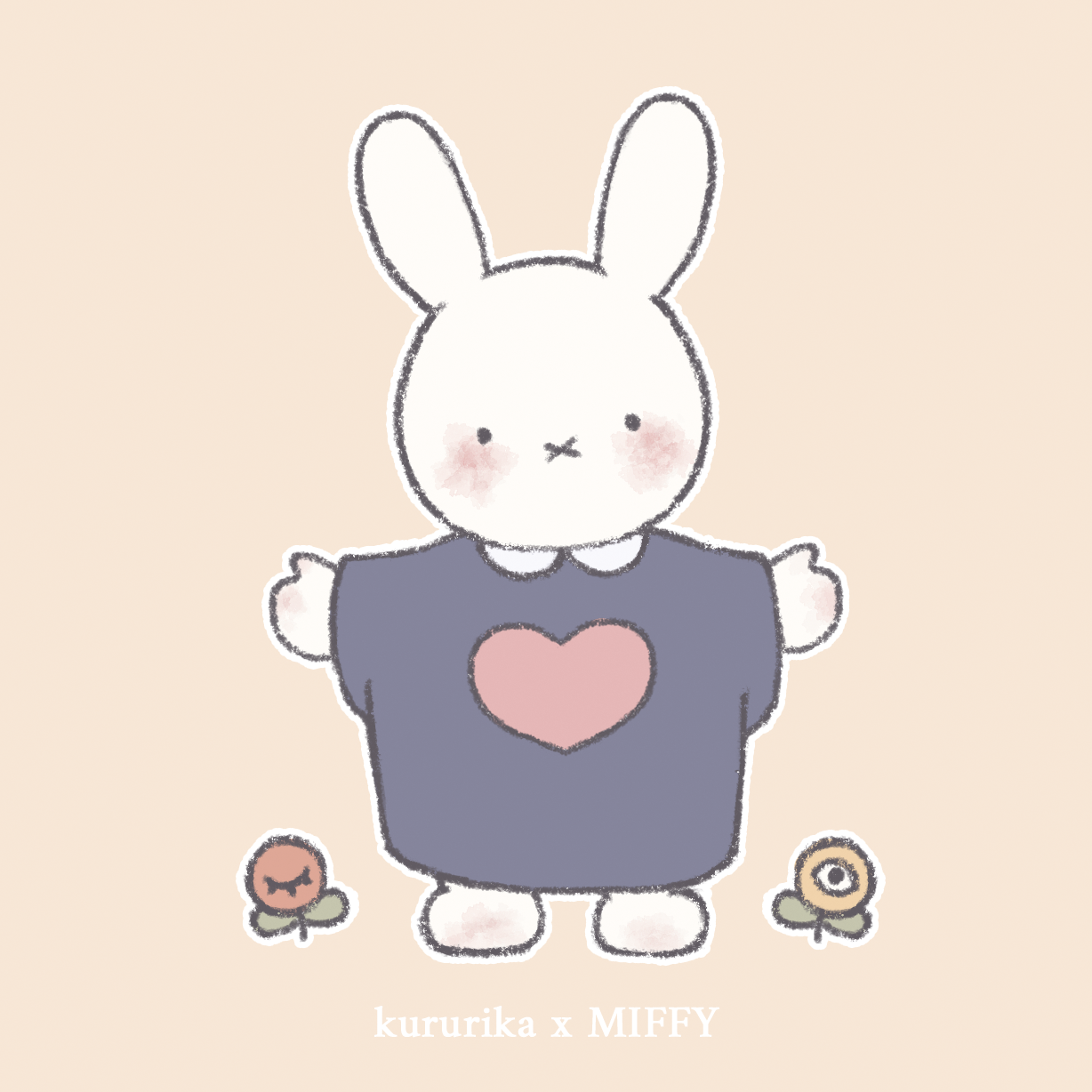 Открытка 10х10 Миффи желтая