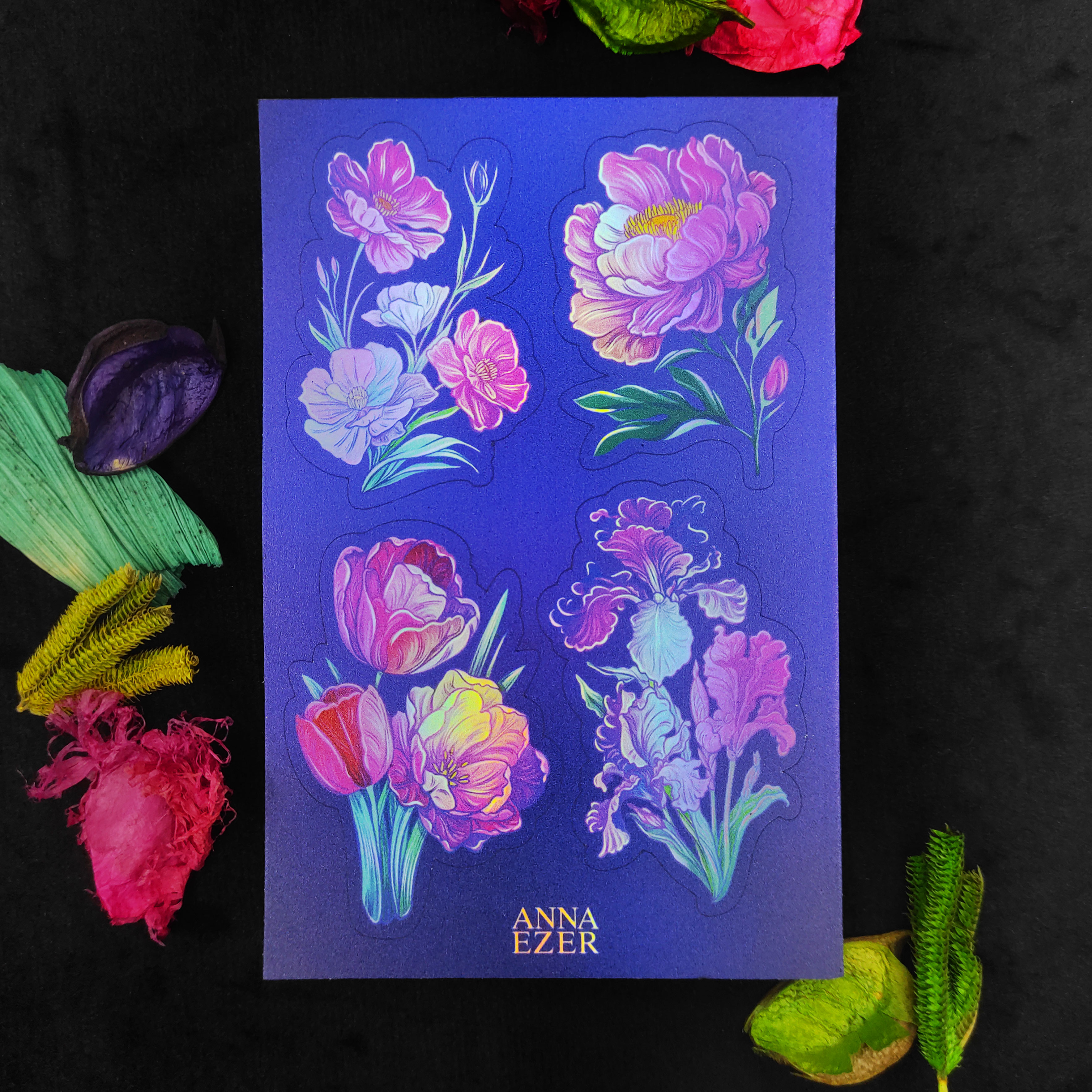 Стикерпак голо Цветочки