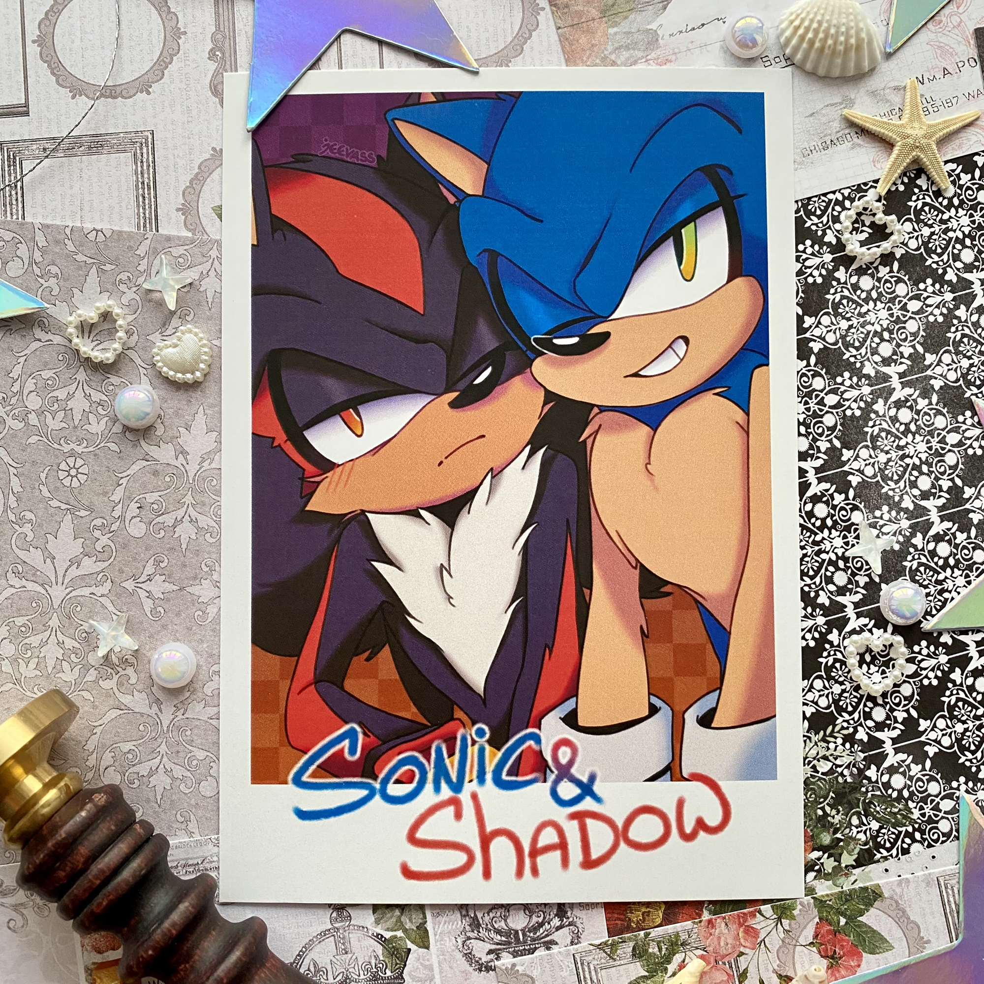 Открытка "Соник и Шедоу селфи"