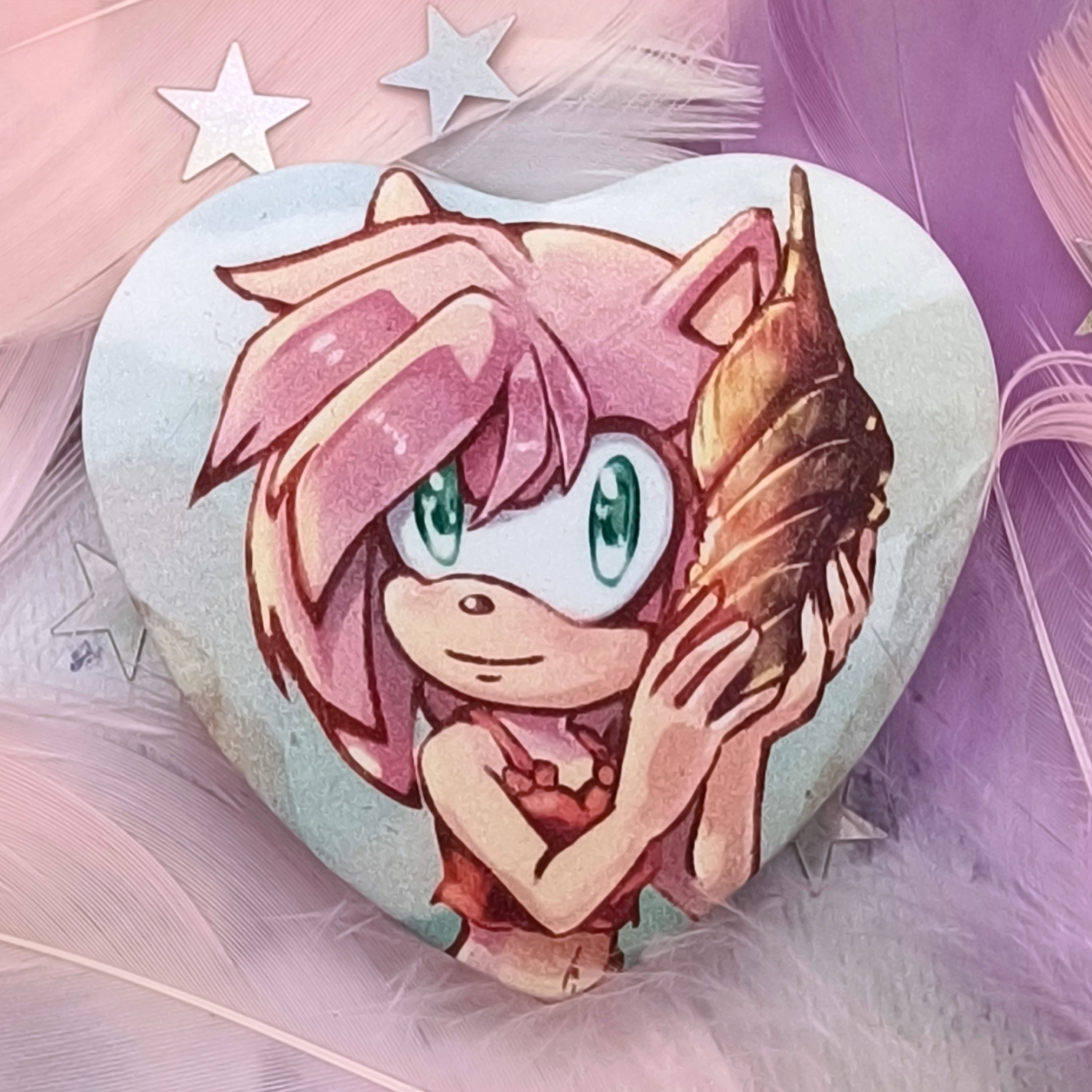 Значок-сердце "Летняя Эми" (сахар)