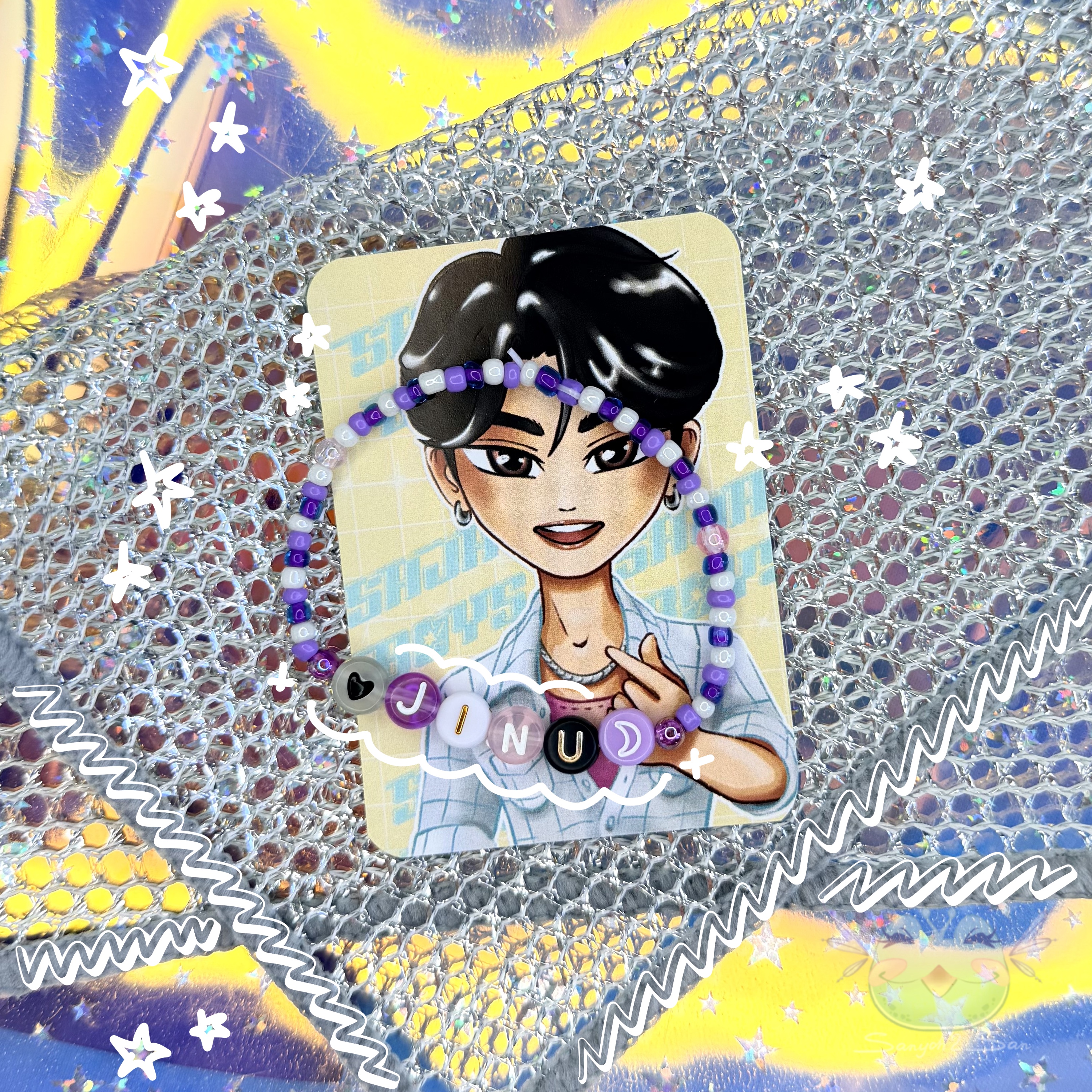 Браслет на резин., KPOP D.H., JINU