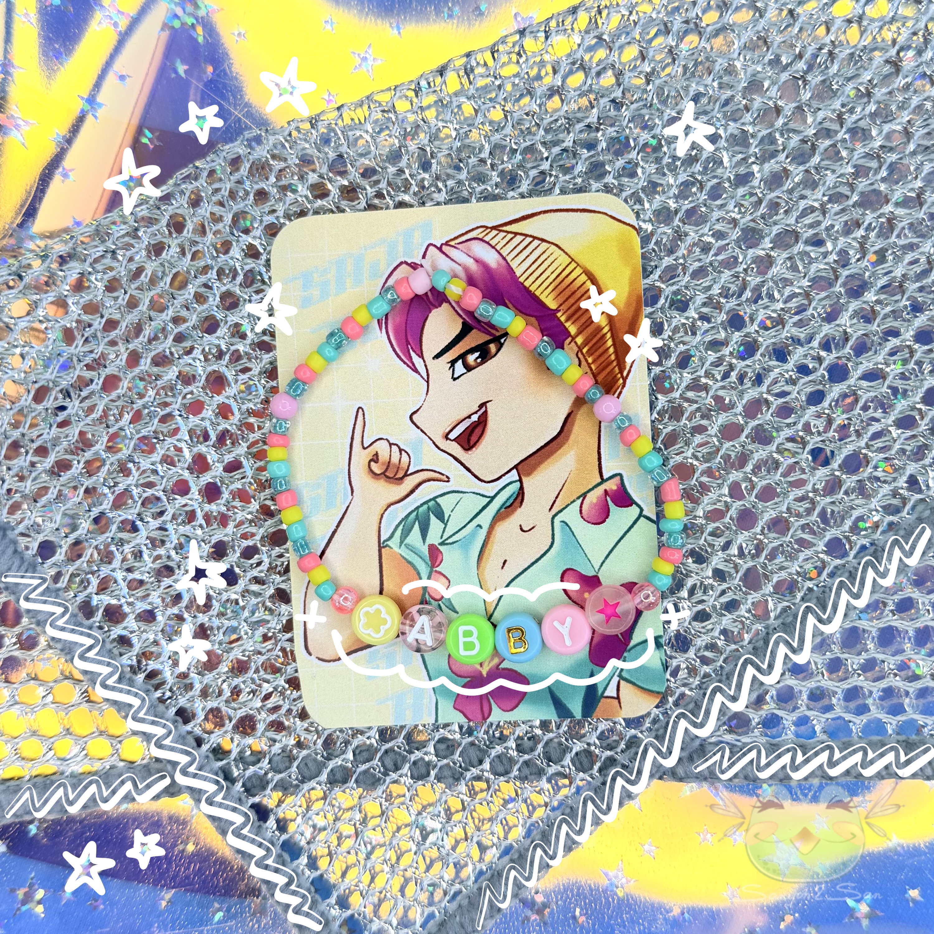 Браслет на резин., KPOP D.H., ABBY