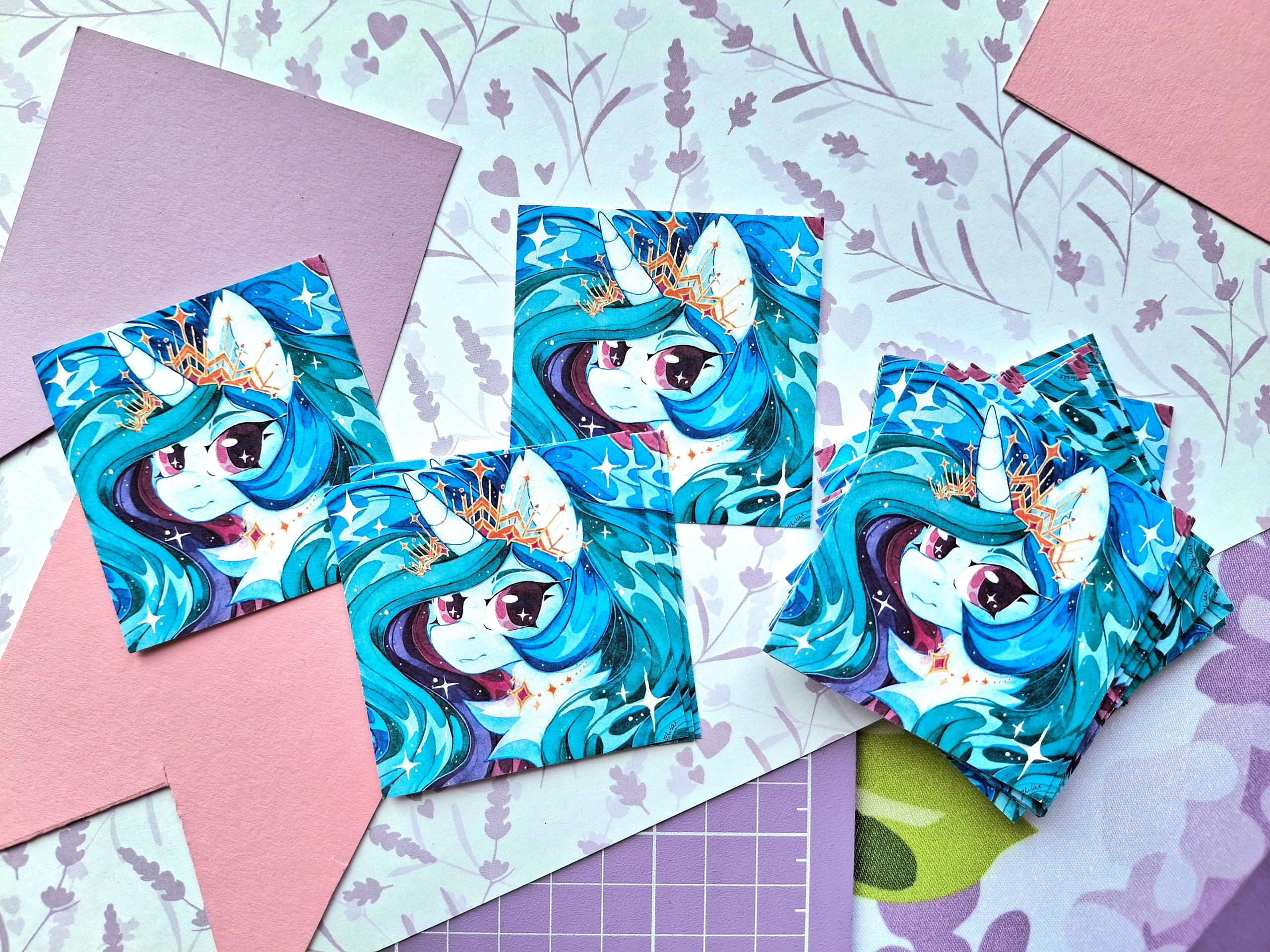 Бумажная наклейка Селестия акварельная