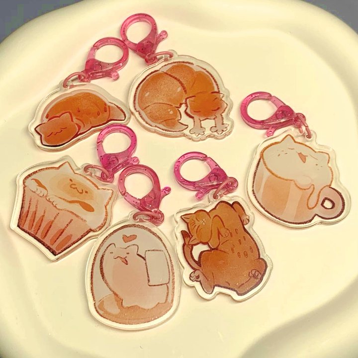 гача брелки десертокотики