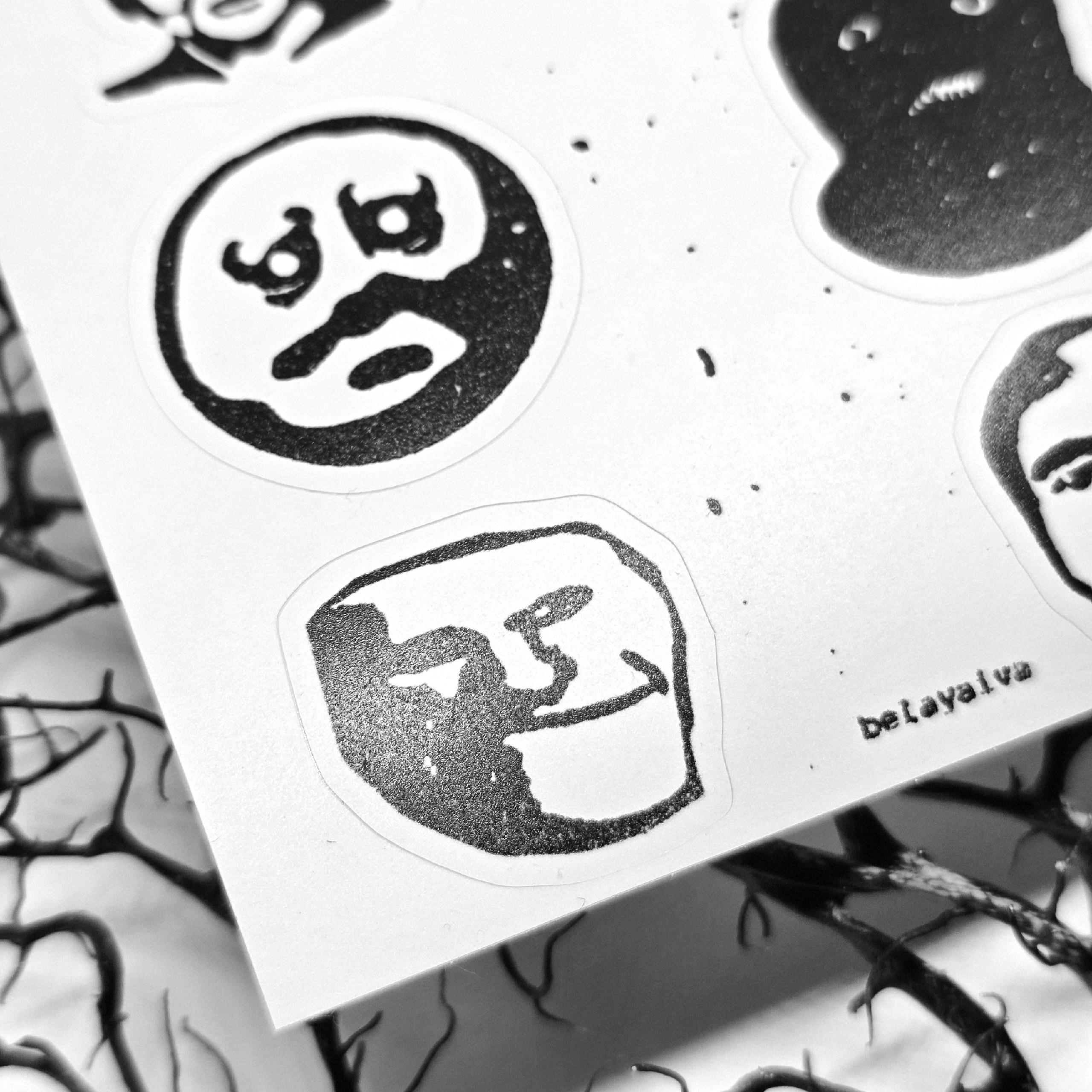 Наклейки А6 лица