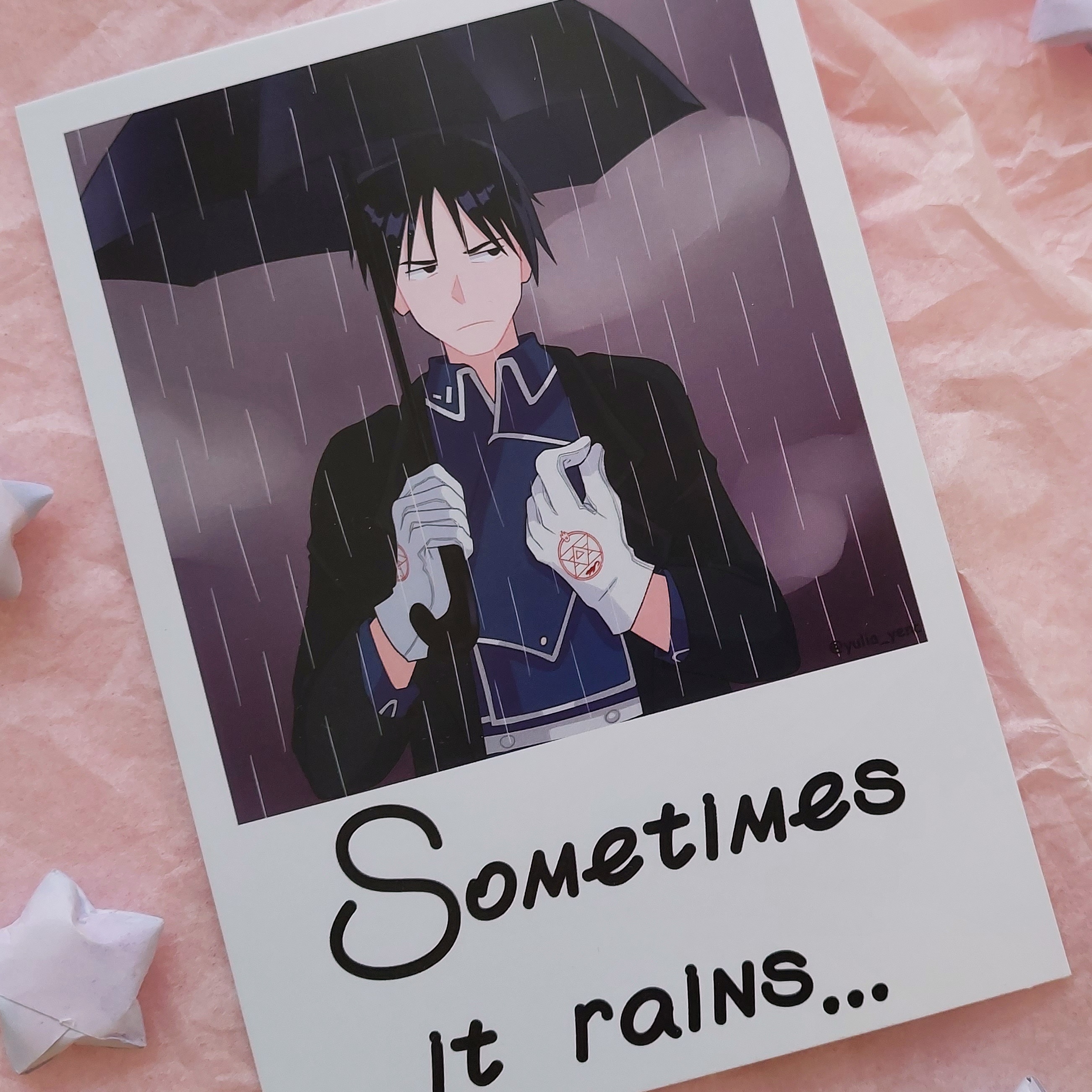 Открытка Мустанг дождь