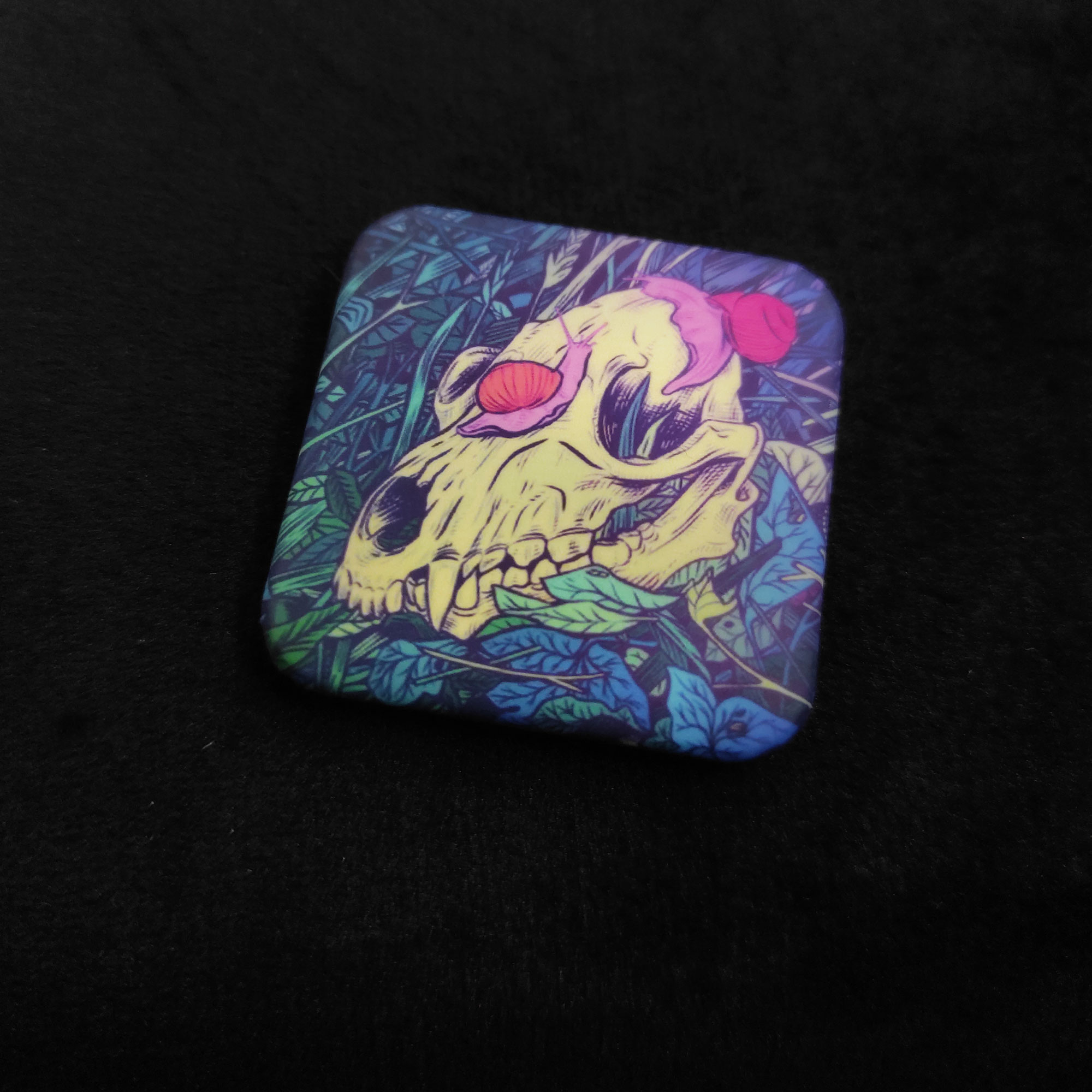 Значок квадрат Улитка на черепе