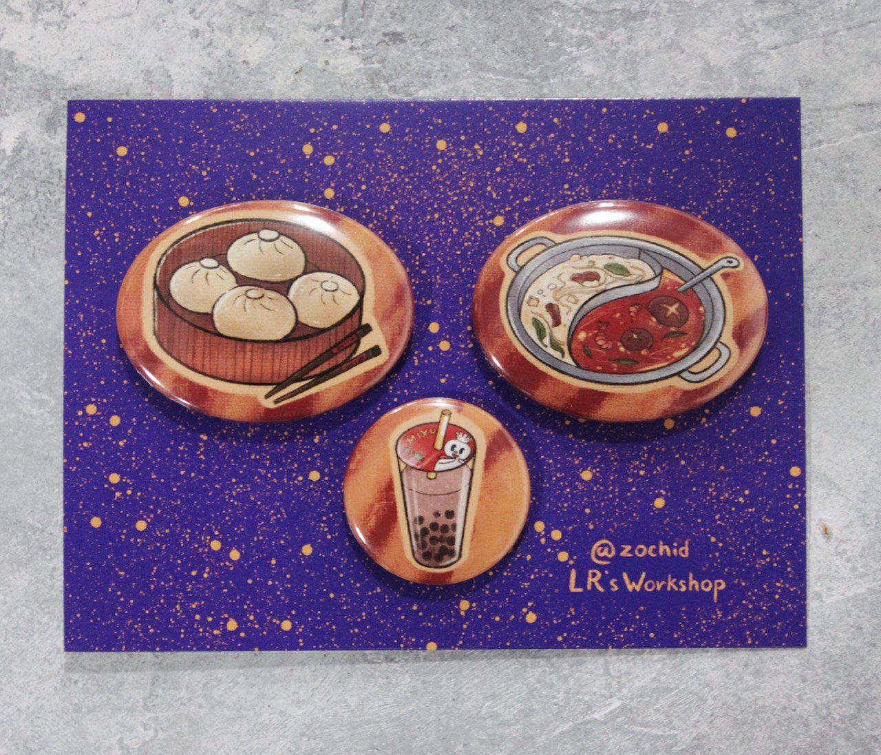 Набор закатных значков Еда (3шт)