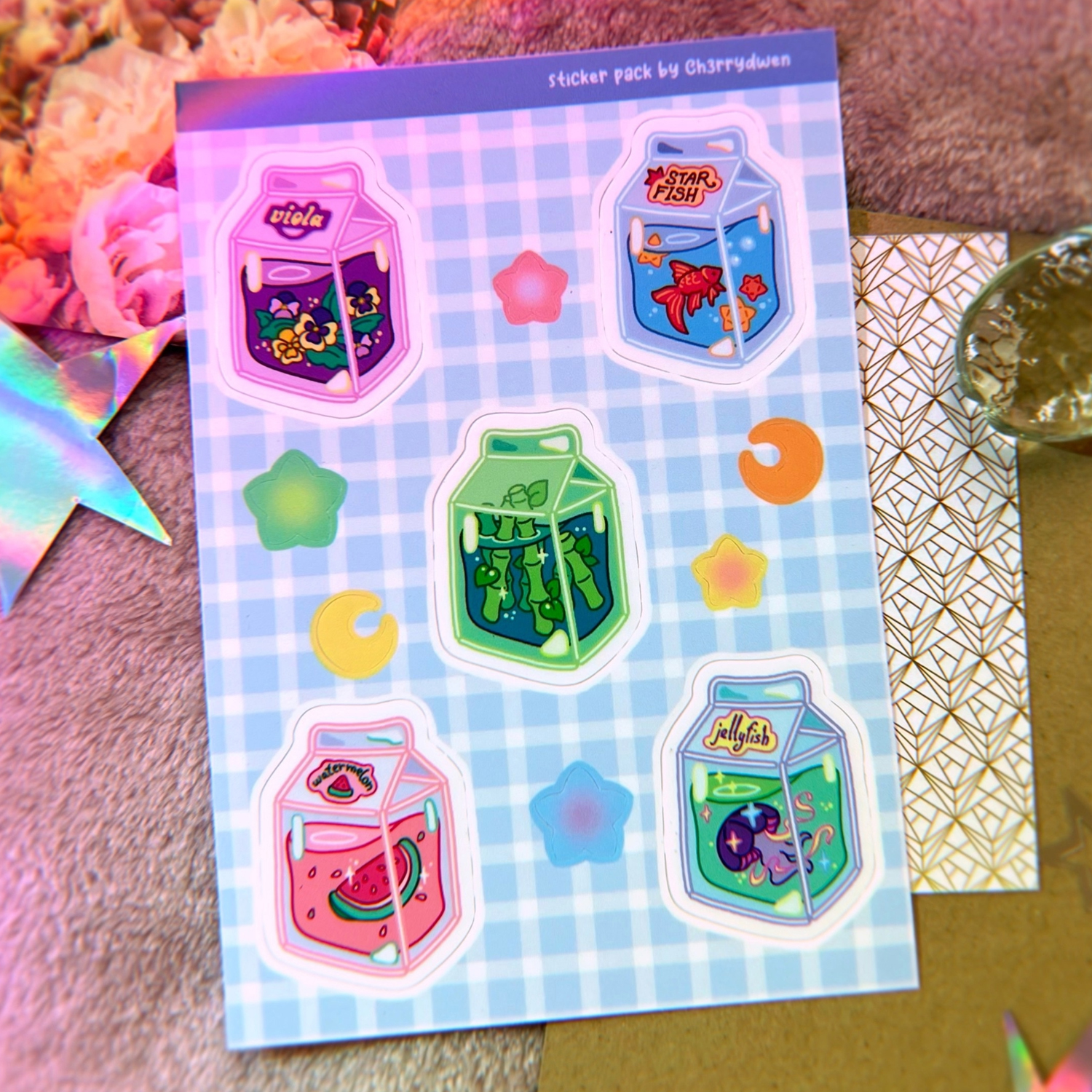 Стикер-пак А6 Напитки матовый