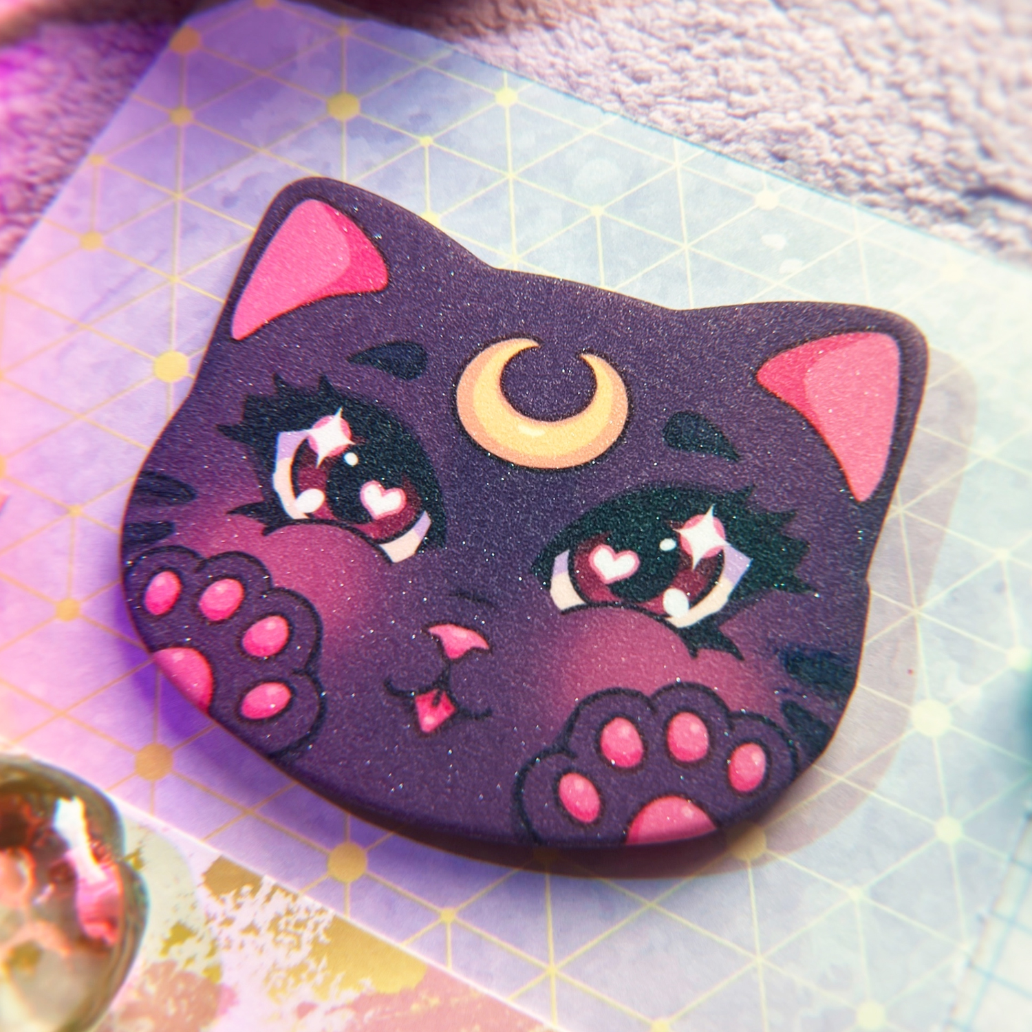 Значок-котик Кошка Луна