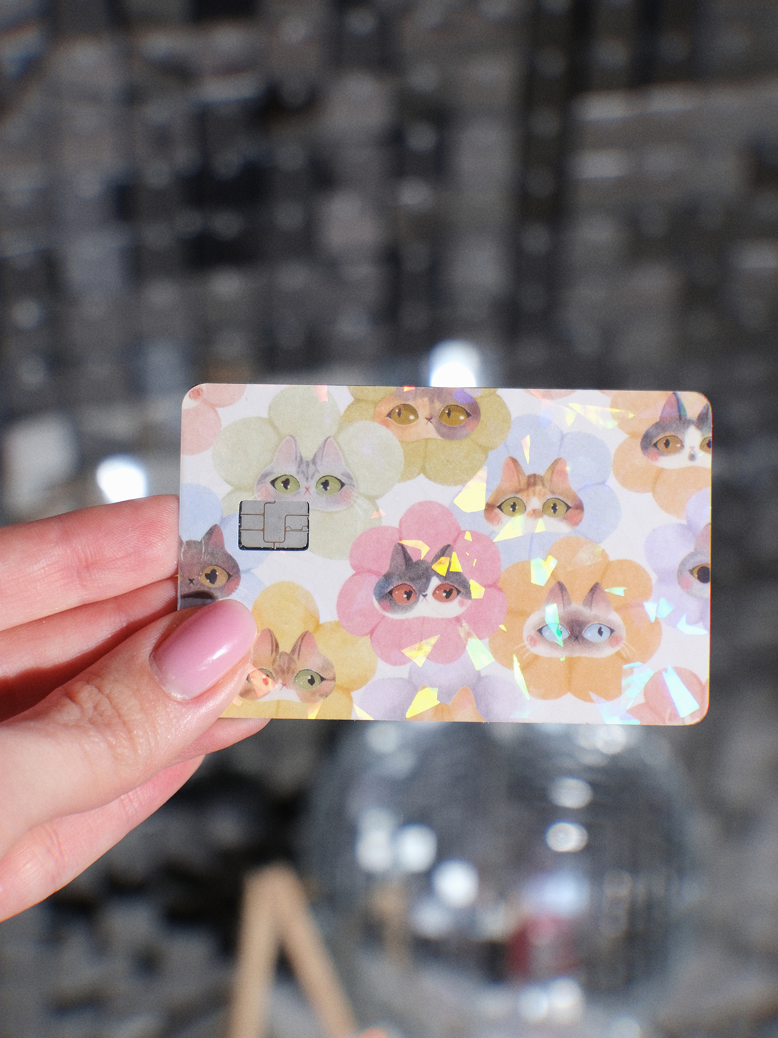 Наклейка на карту "котоцветочек"