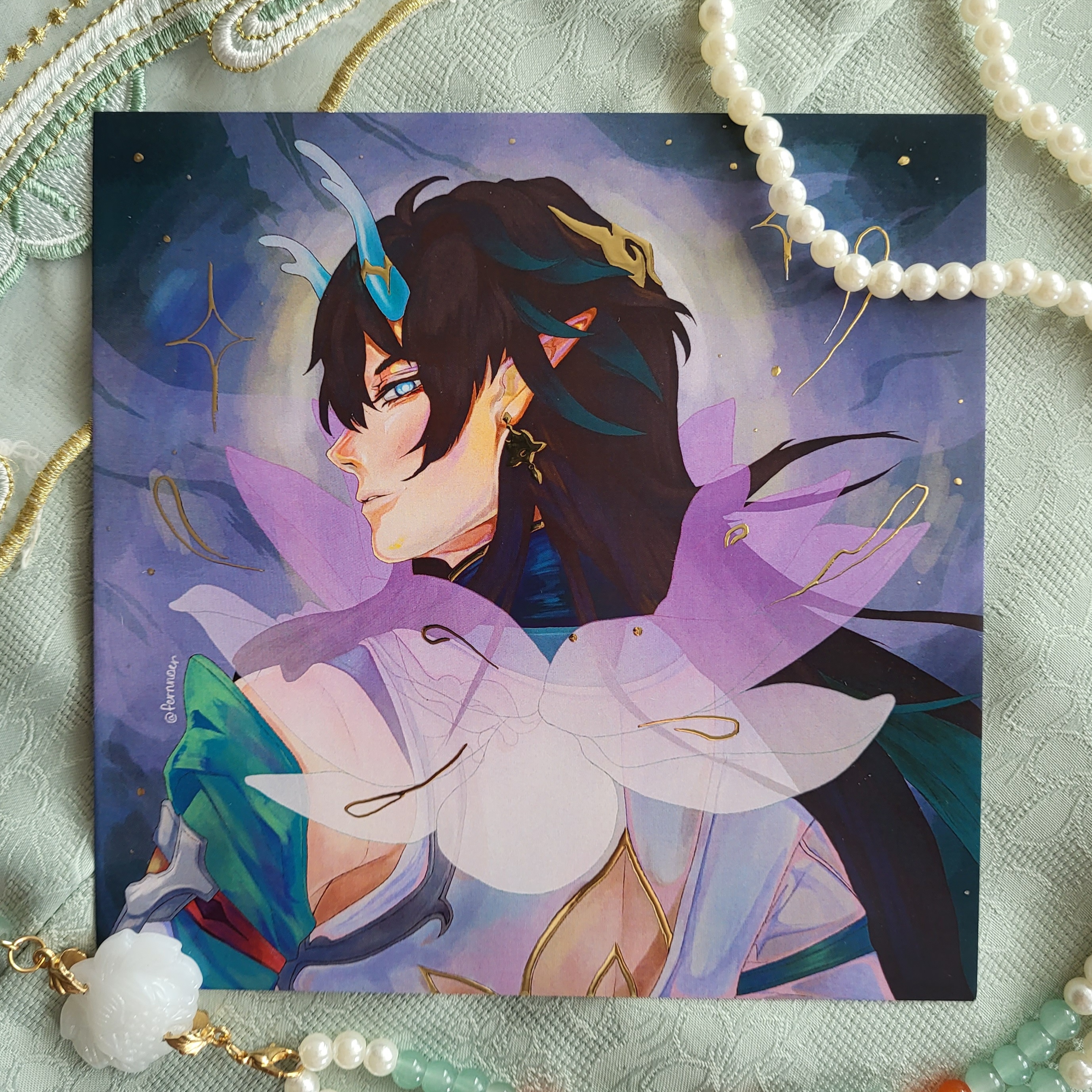 Открытка 148×148мм с фольгой «Дань Хэн»