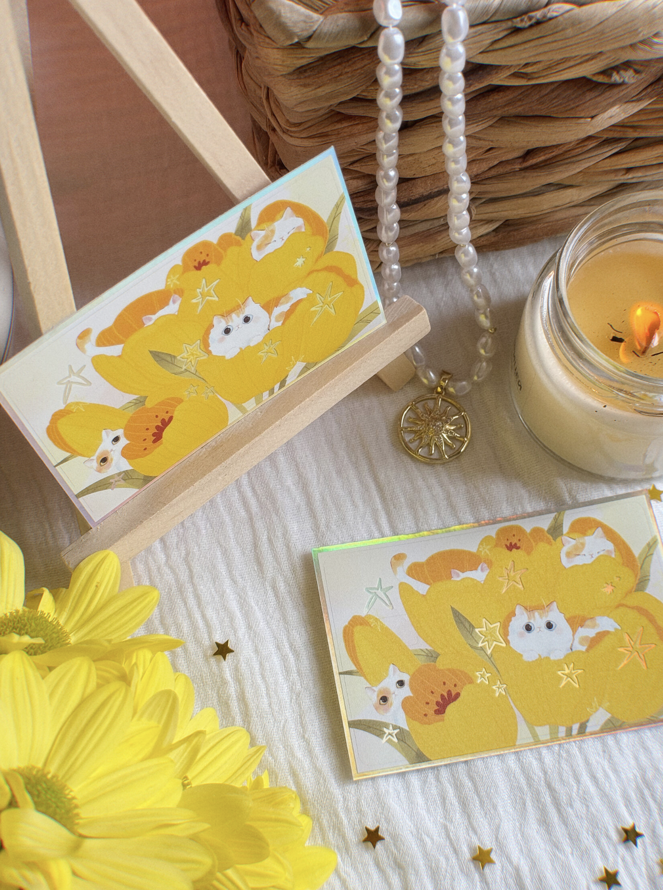 Наклейка на карту "В тюльпанах"