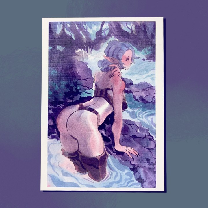 Принт А6 эльфийское в синих тонах