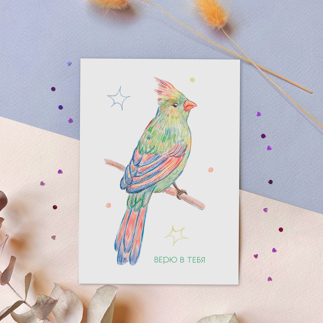 Открытка "Птица" 4
