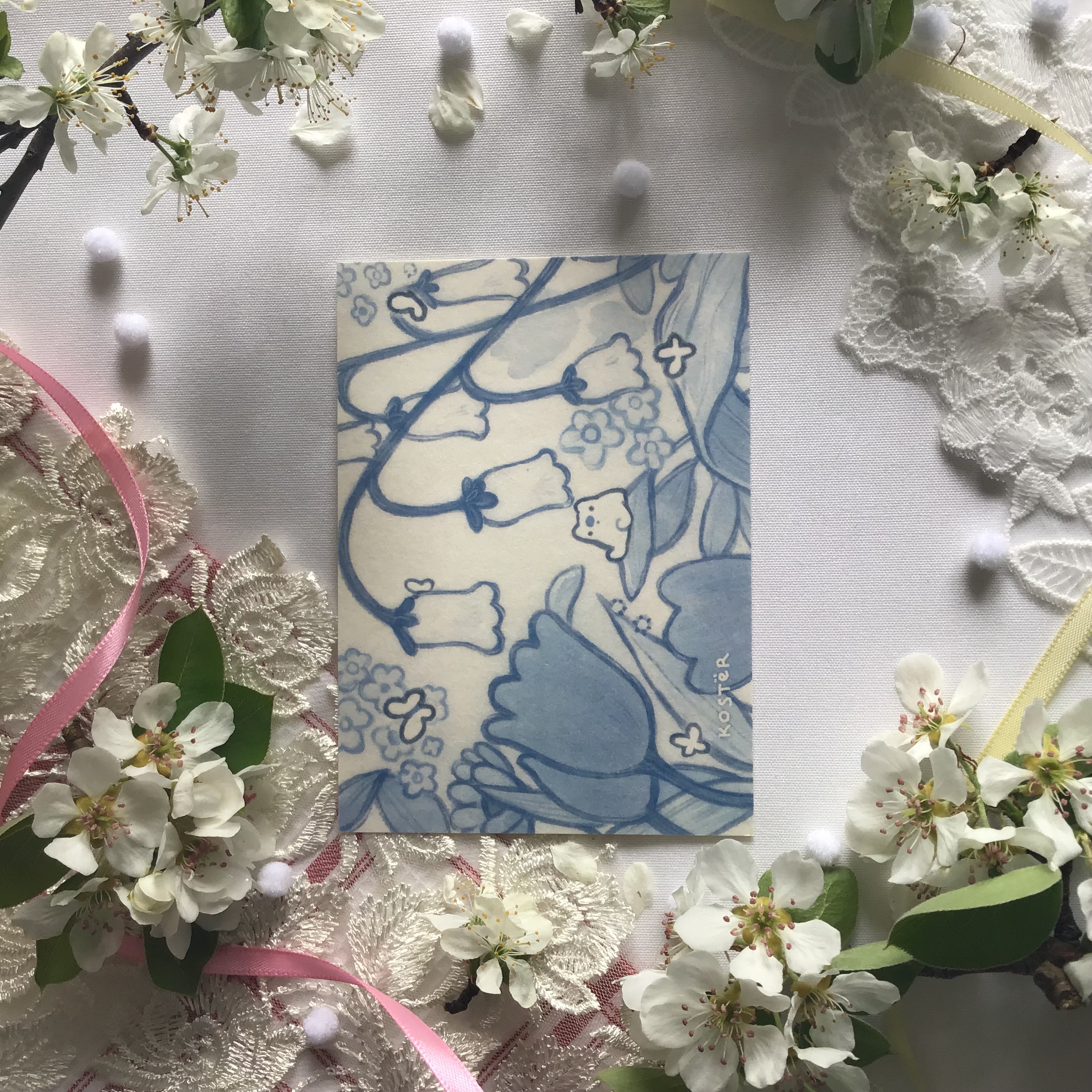 Открытка А6 “ Синий кот”