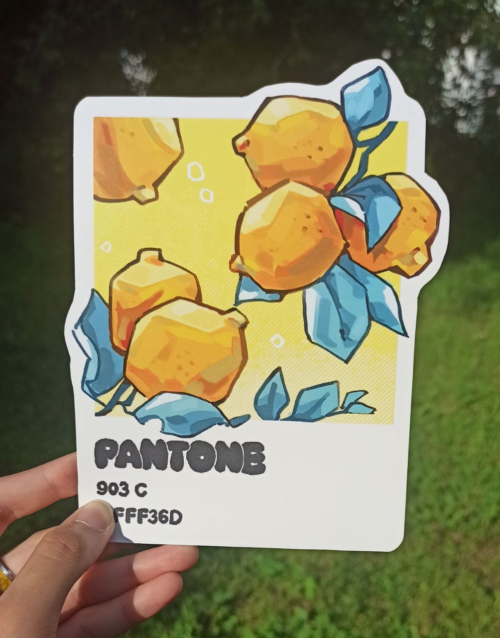 Фигурная открытка лимон