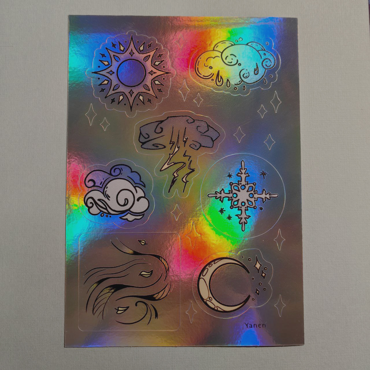 Стикер-пак а6 голография Погода